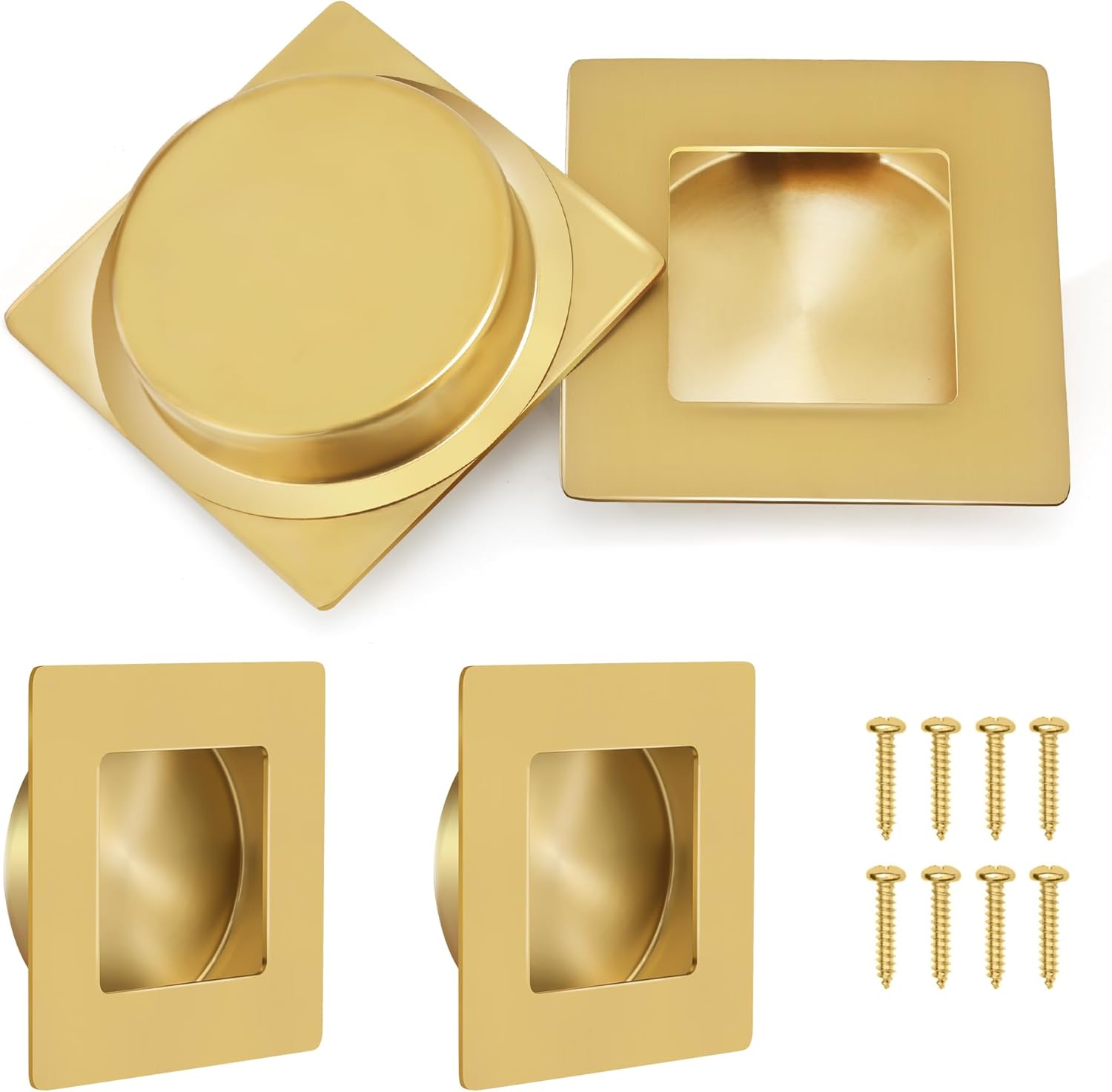 2-3/4 Inch Recessed Finger Flush Pulls for Pocket and Sliding Closet Doors