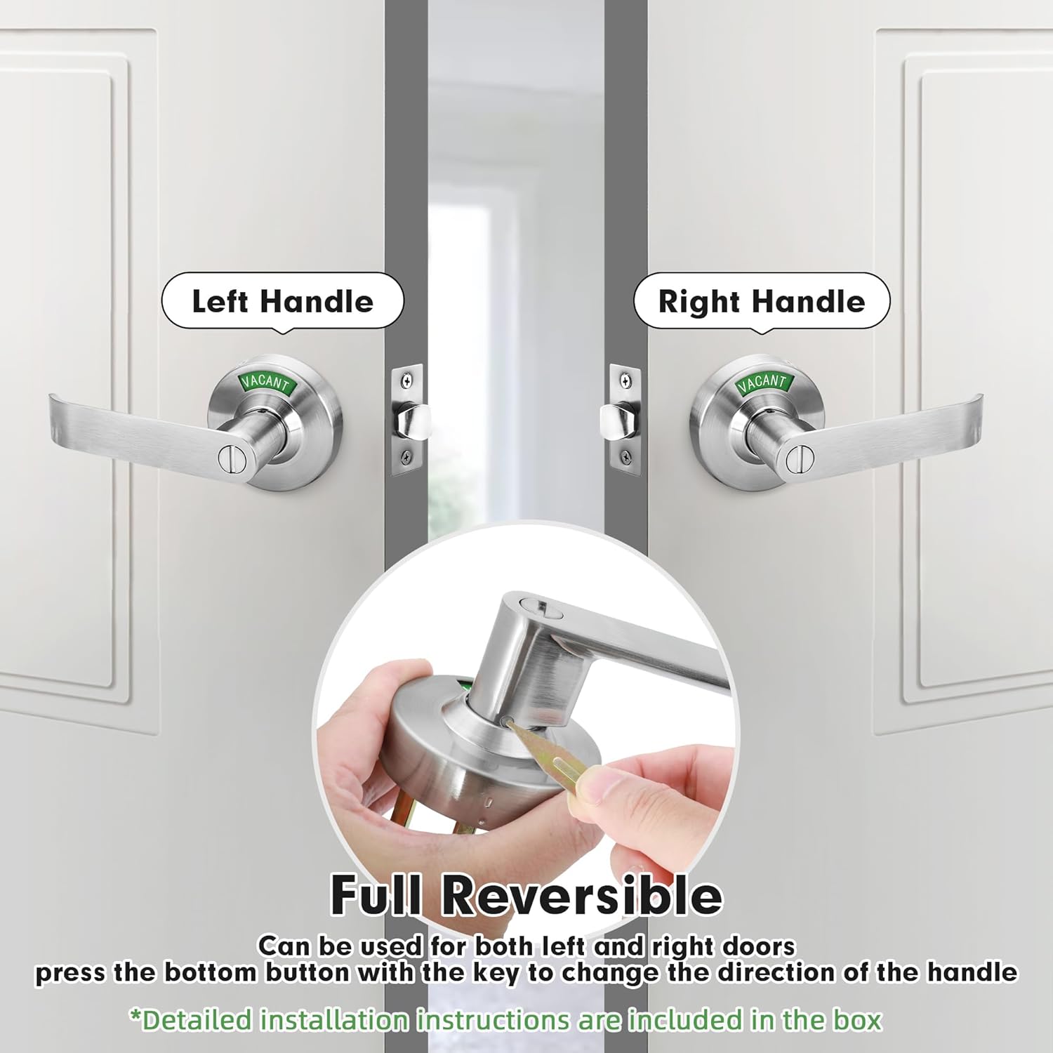 Commercial Door Handle with Occupied Sign