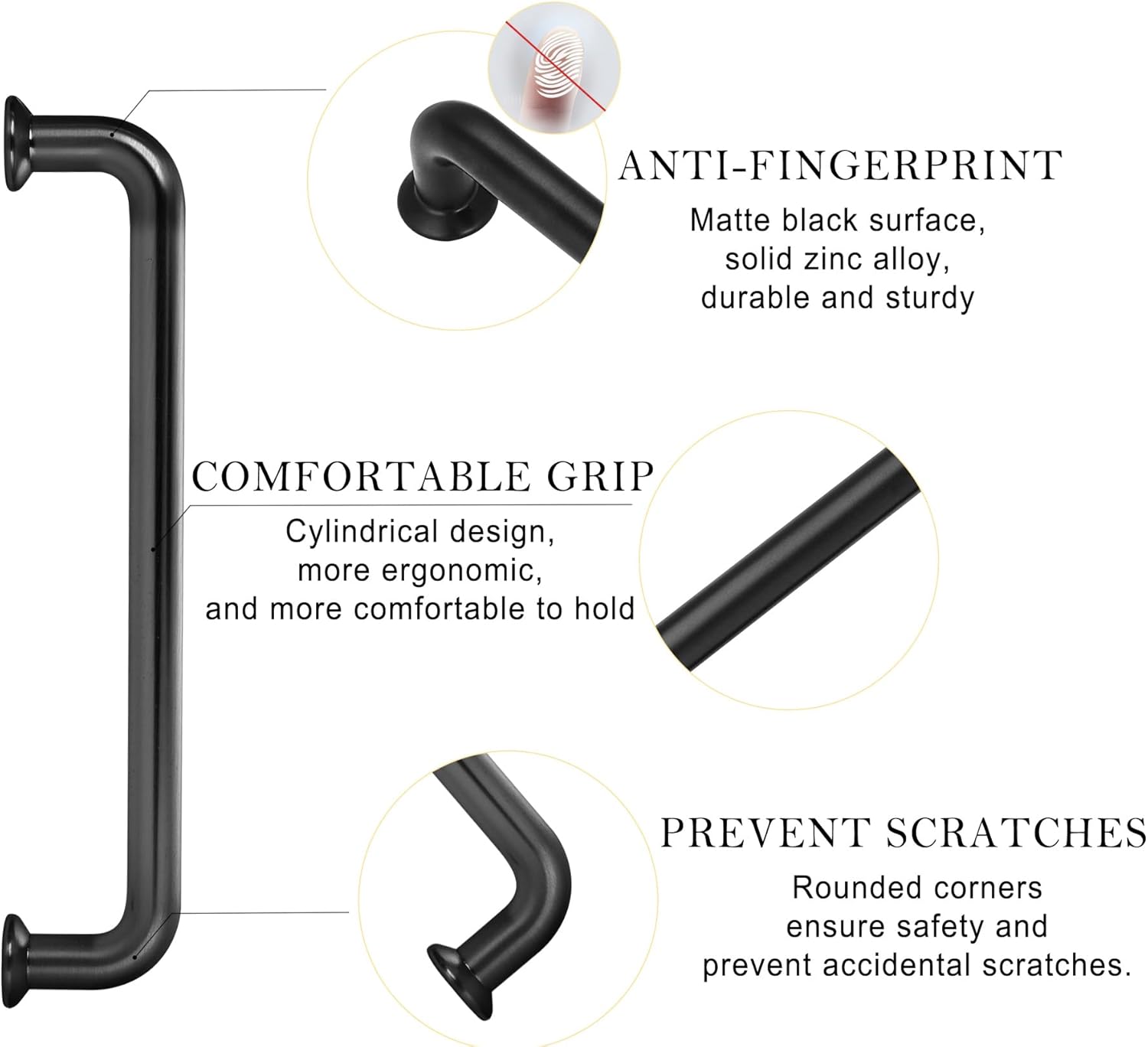 10 Pack 5 Inch Matte Black Kitchen Cabinet Handles 