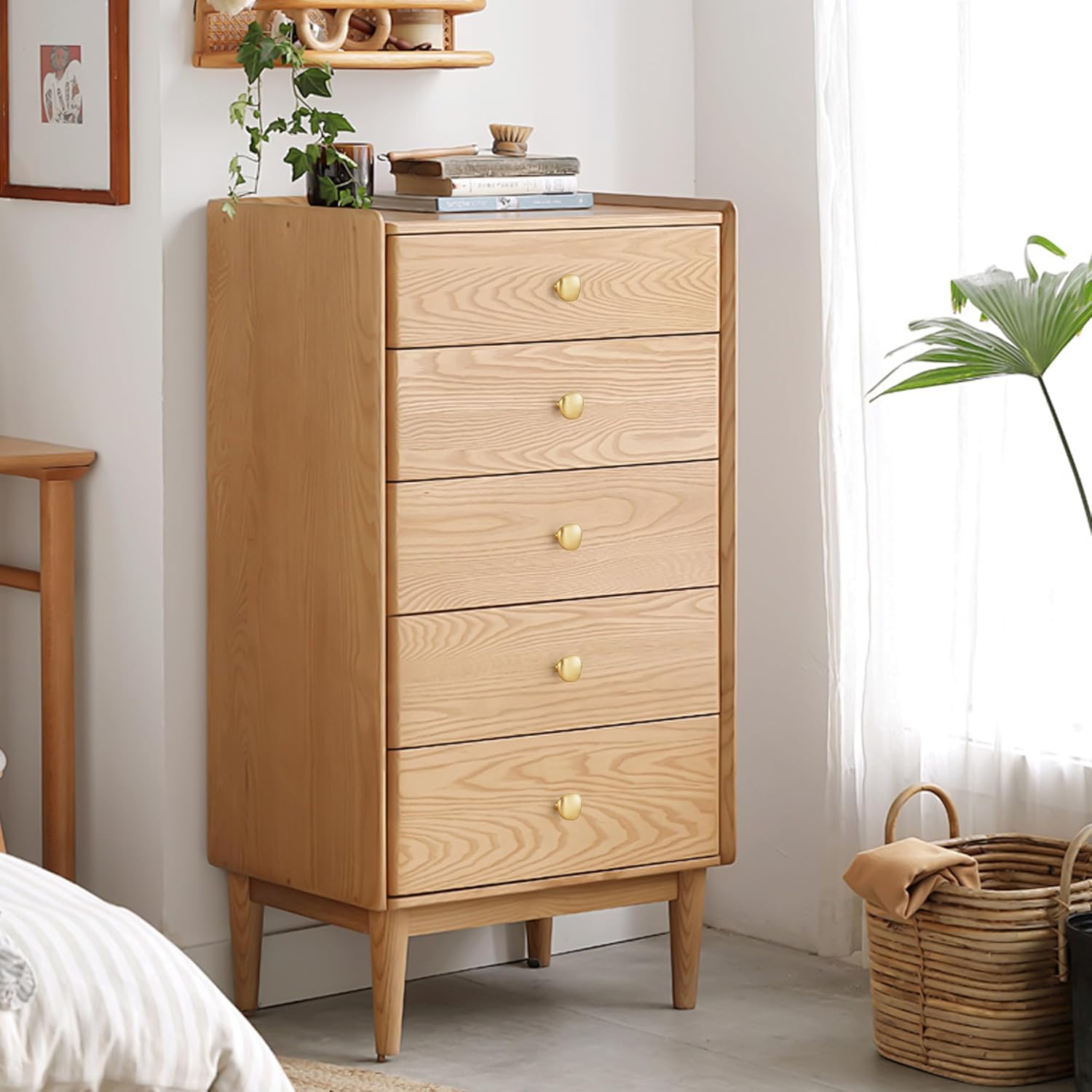 10 Pack Brushed Brass Pebble Cabinet Knobs