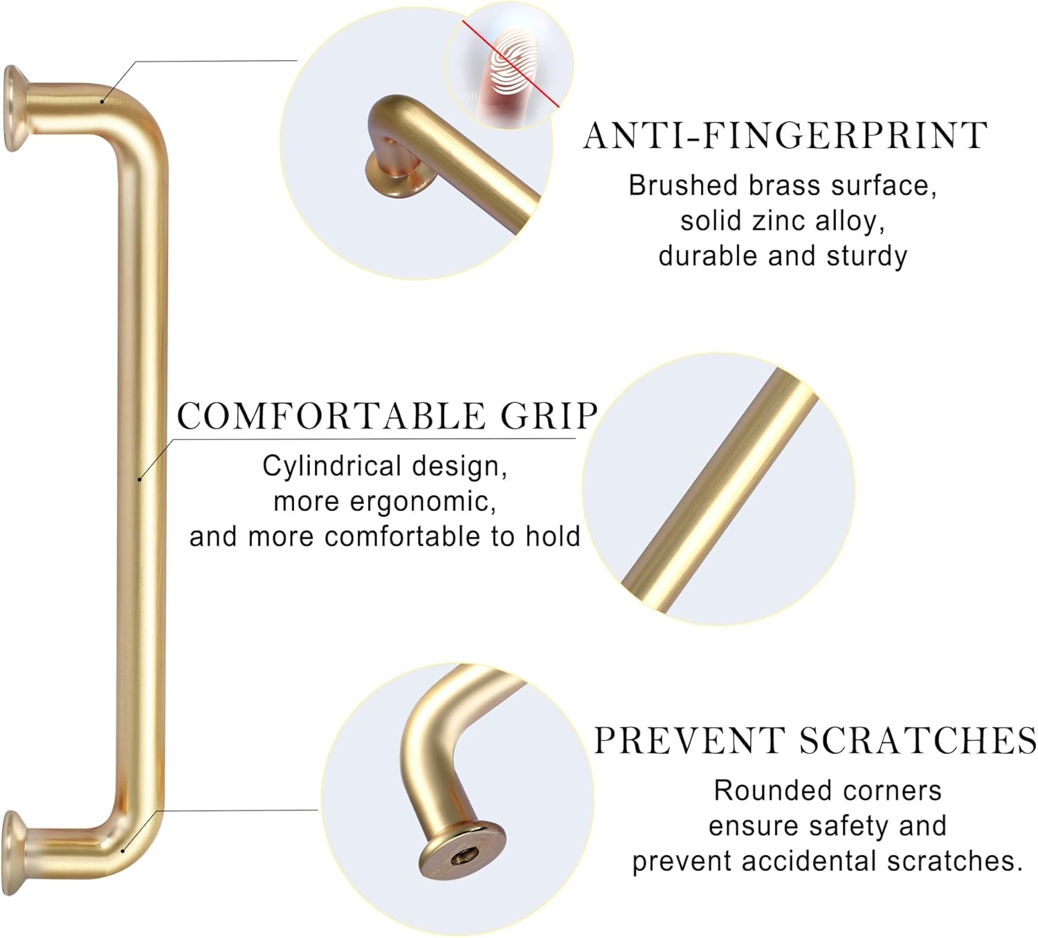 10 Pack 5 Inch Brushed Brass Kitchen Cabinet Handles 