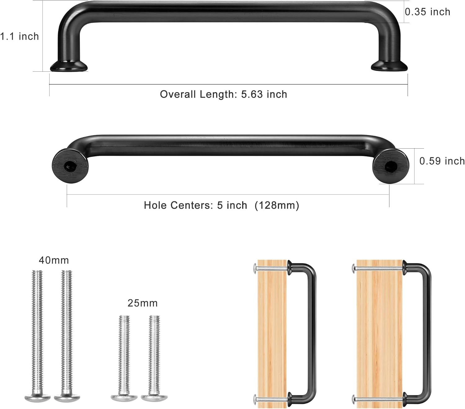 10 Pack 5 Inch Matte Black Kitchen Cabinet Handles 