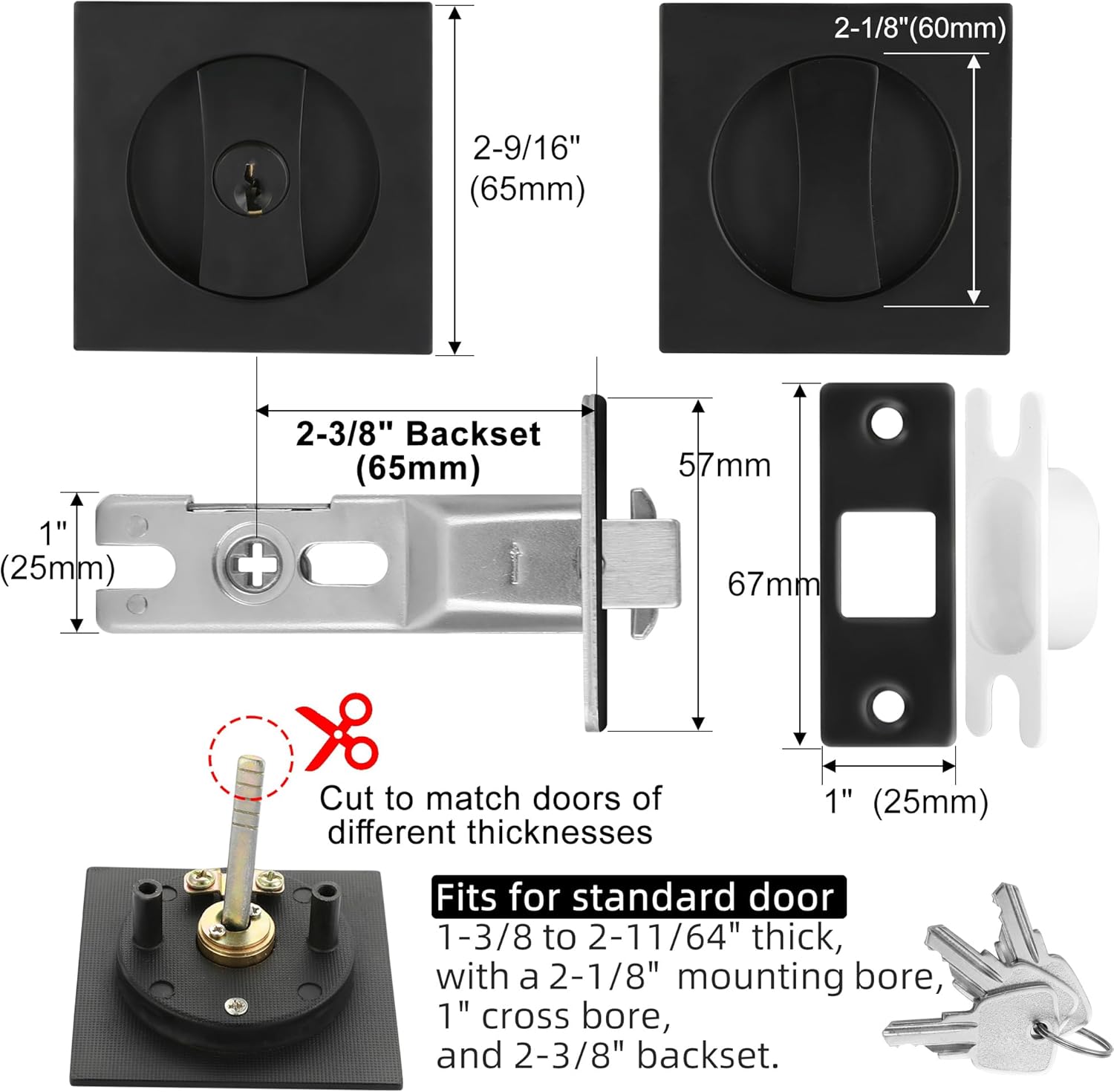 Pocket Door Lock with Key