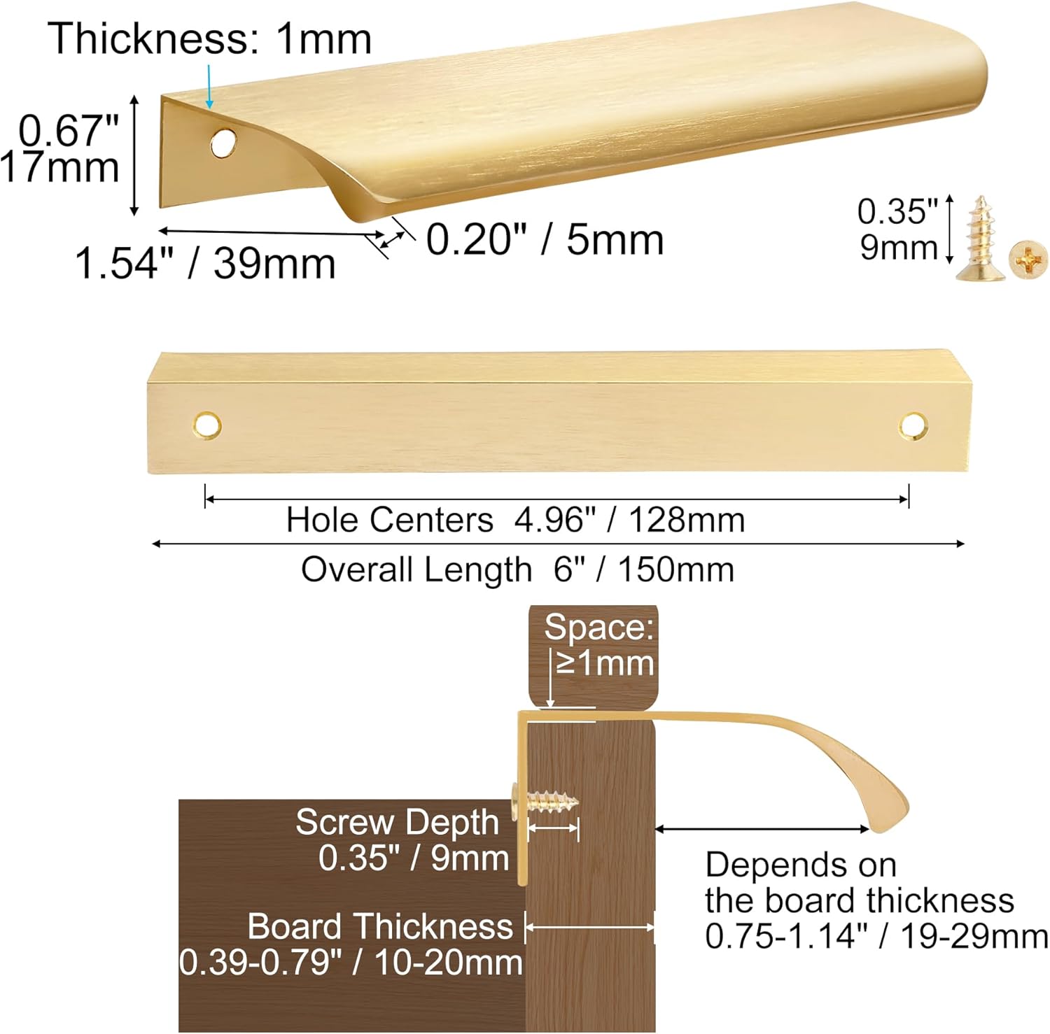 10 Pack Gold Edge Finger Pulls