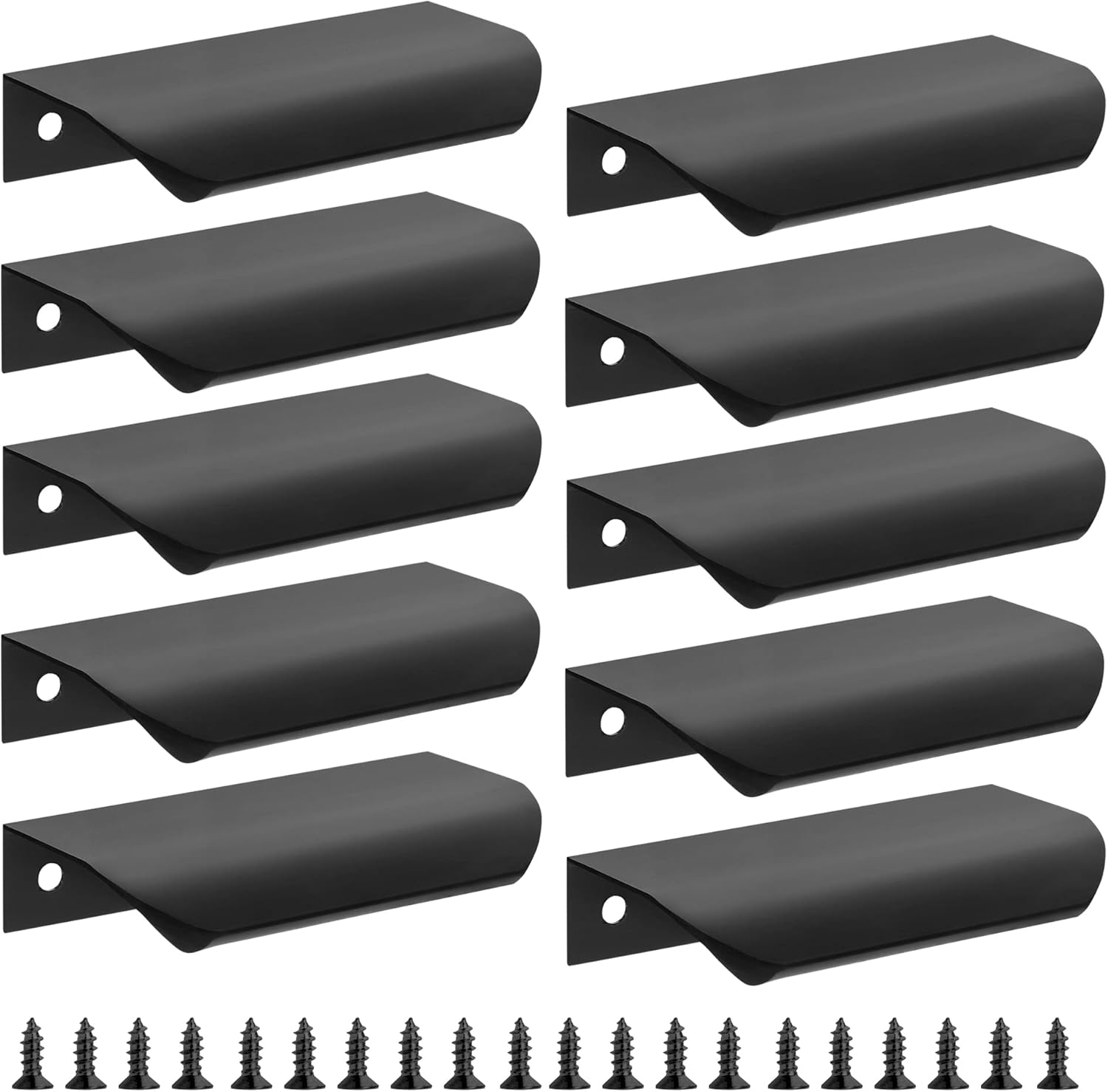 10 Pack Black Edge Finger Pulls