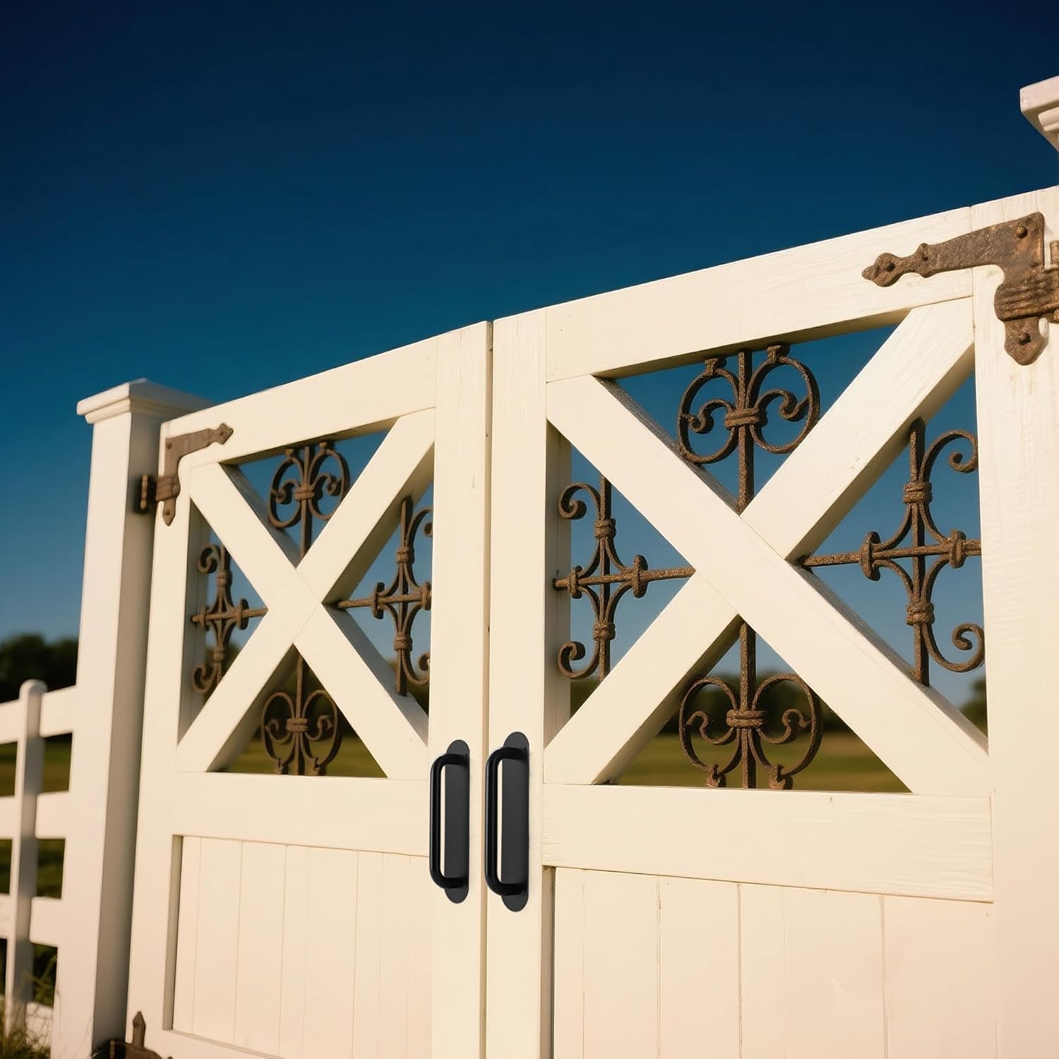 2 Pack Black Large Barn Door Handles Hardware