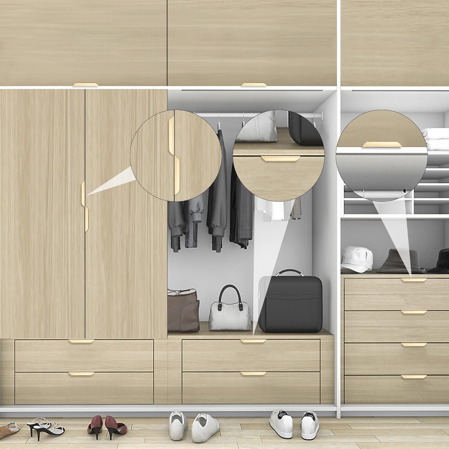 10 Pack Gold Edge Finger Pulls