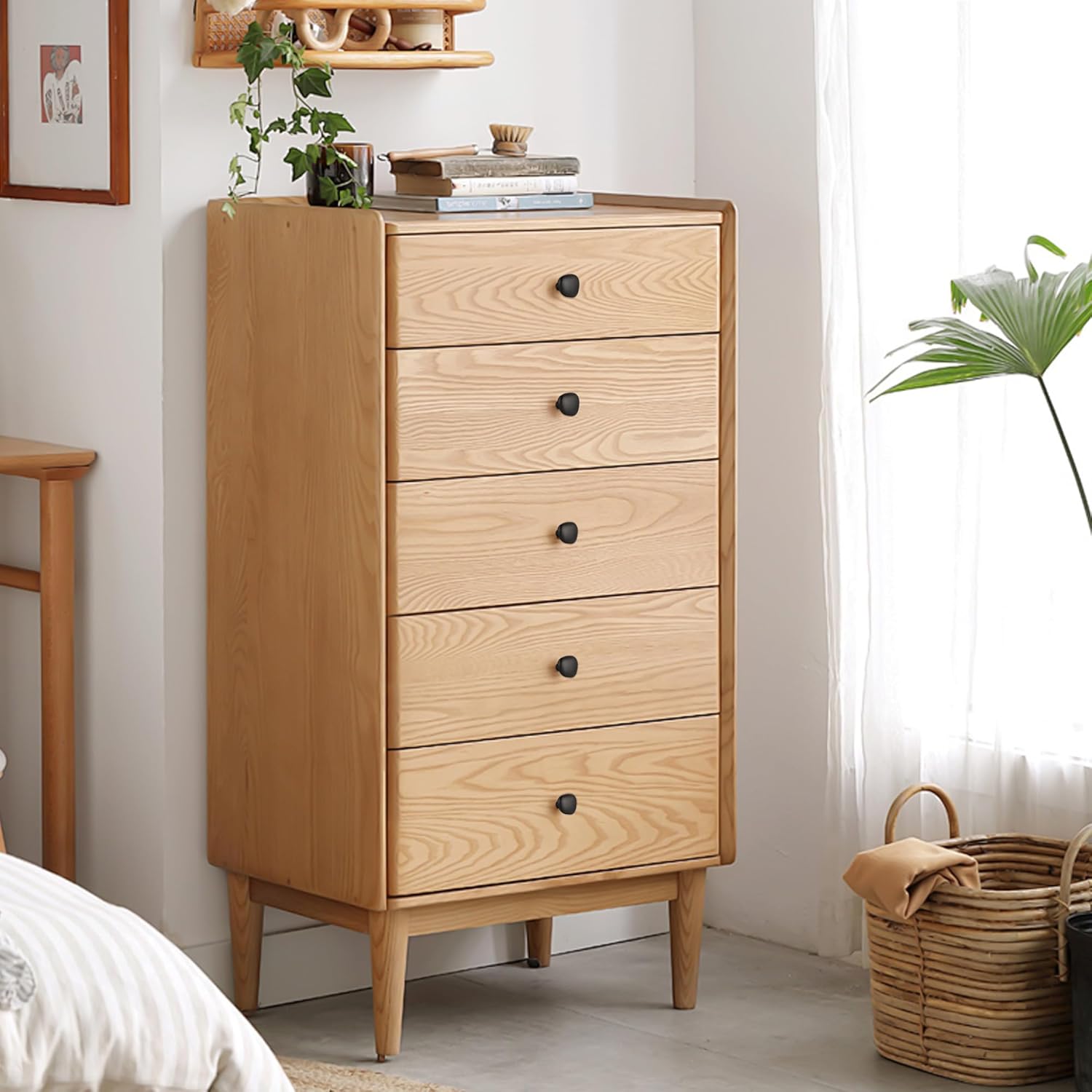 10 Pack Matte Black Pebble Cabinet Knobs for Dresser Drawers