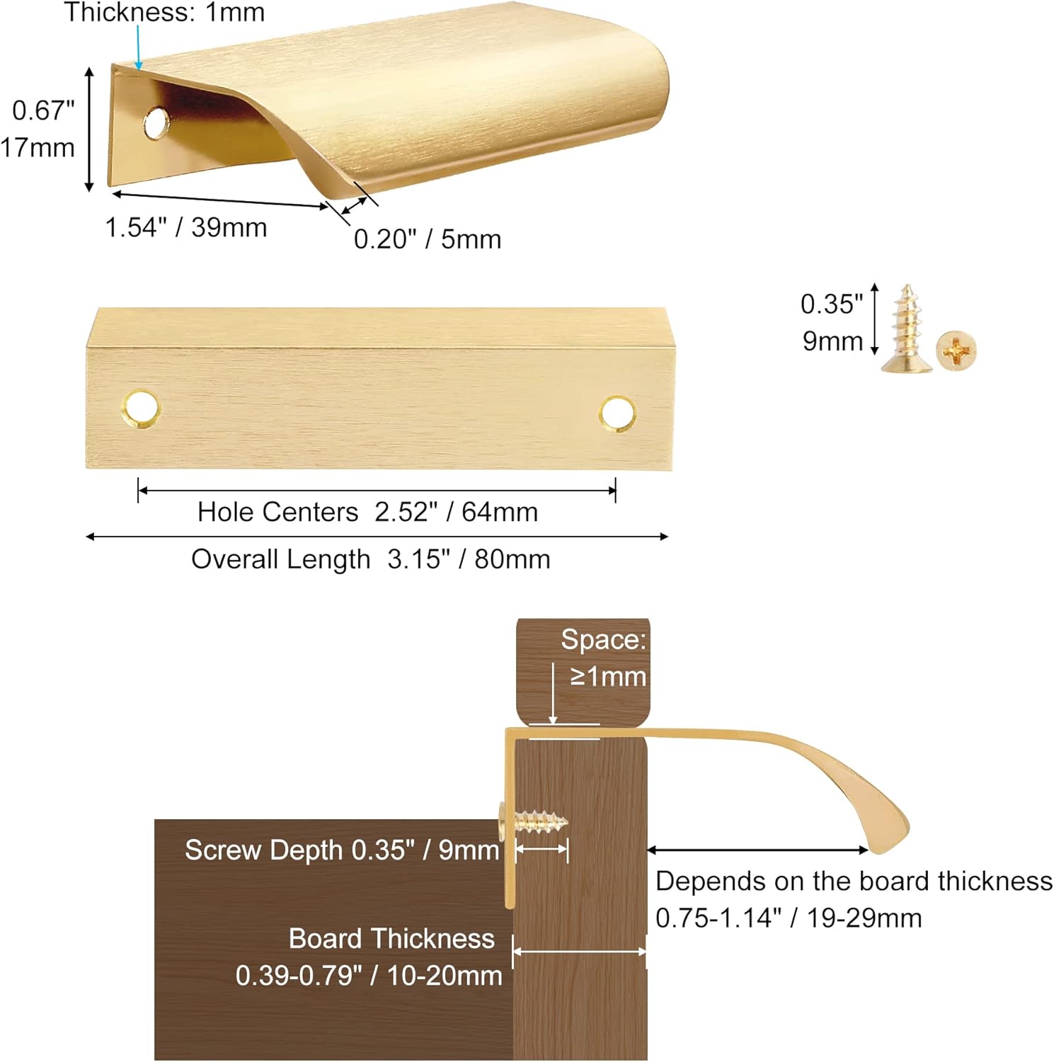 10 Pack Gold Edge Finger Pulls