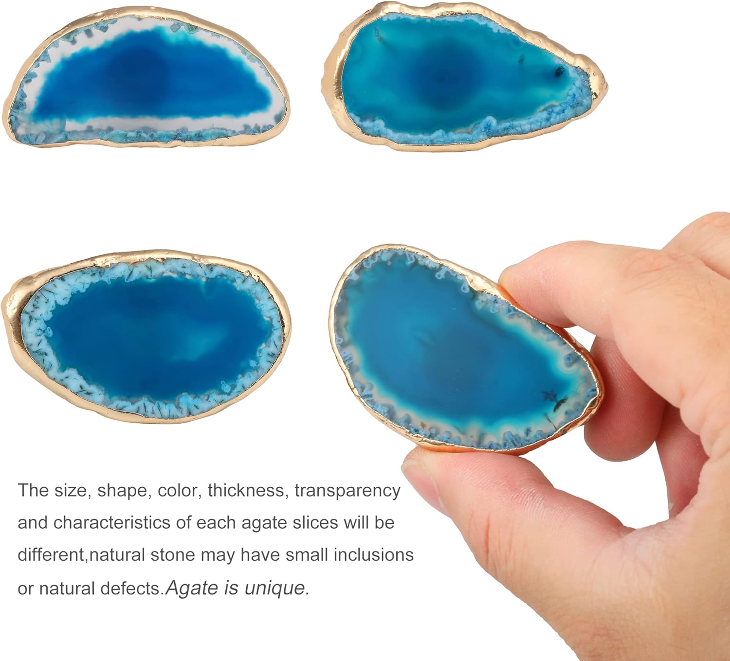 Unique Blue Agate Cabinet Knobs and Pulls Set of 4