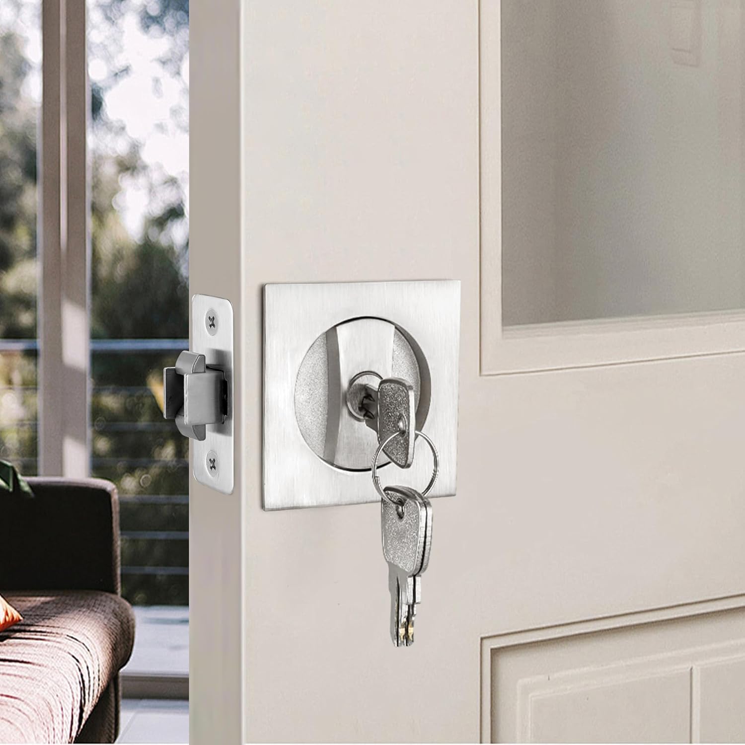 Pocket Door Lock with Key
