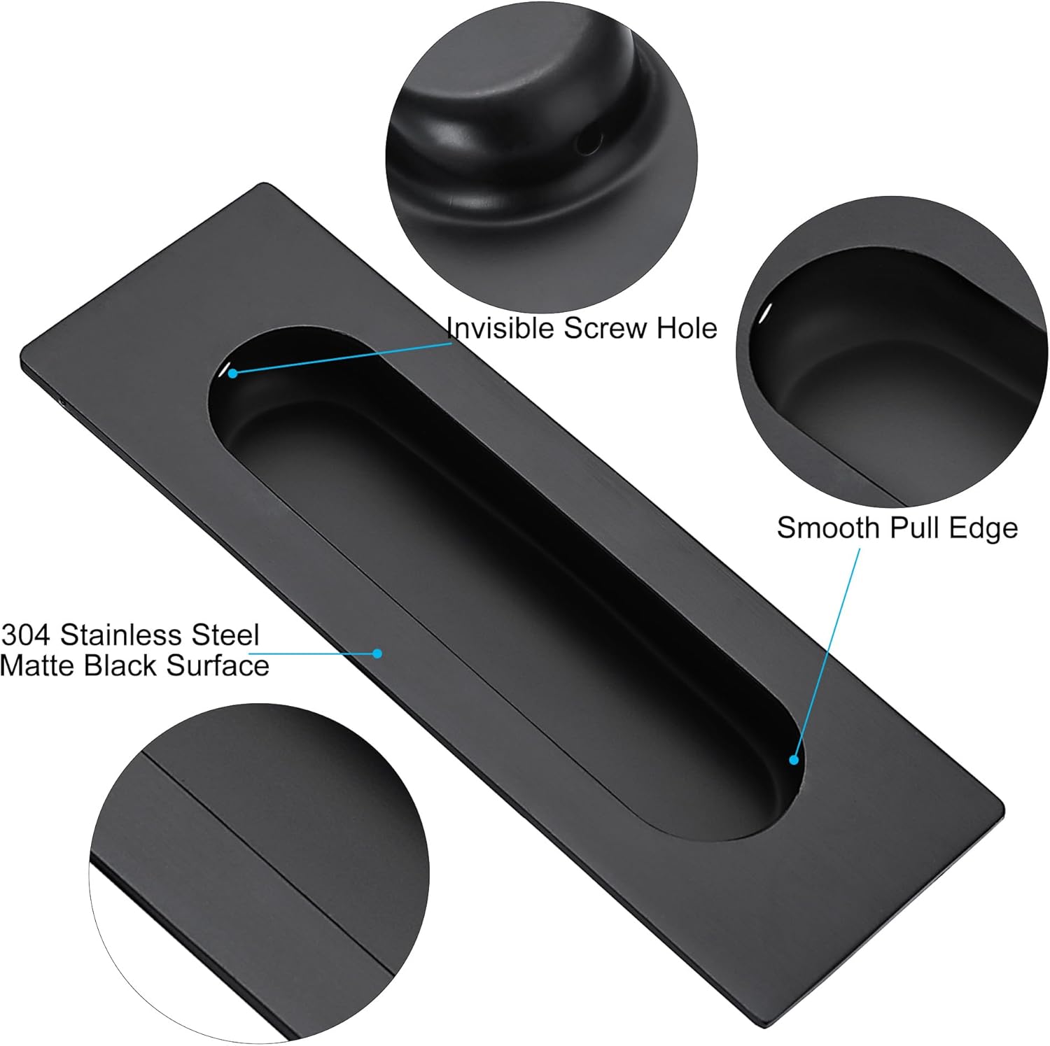 4.72 Inch Recessed Finger Flush Pulls