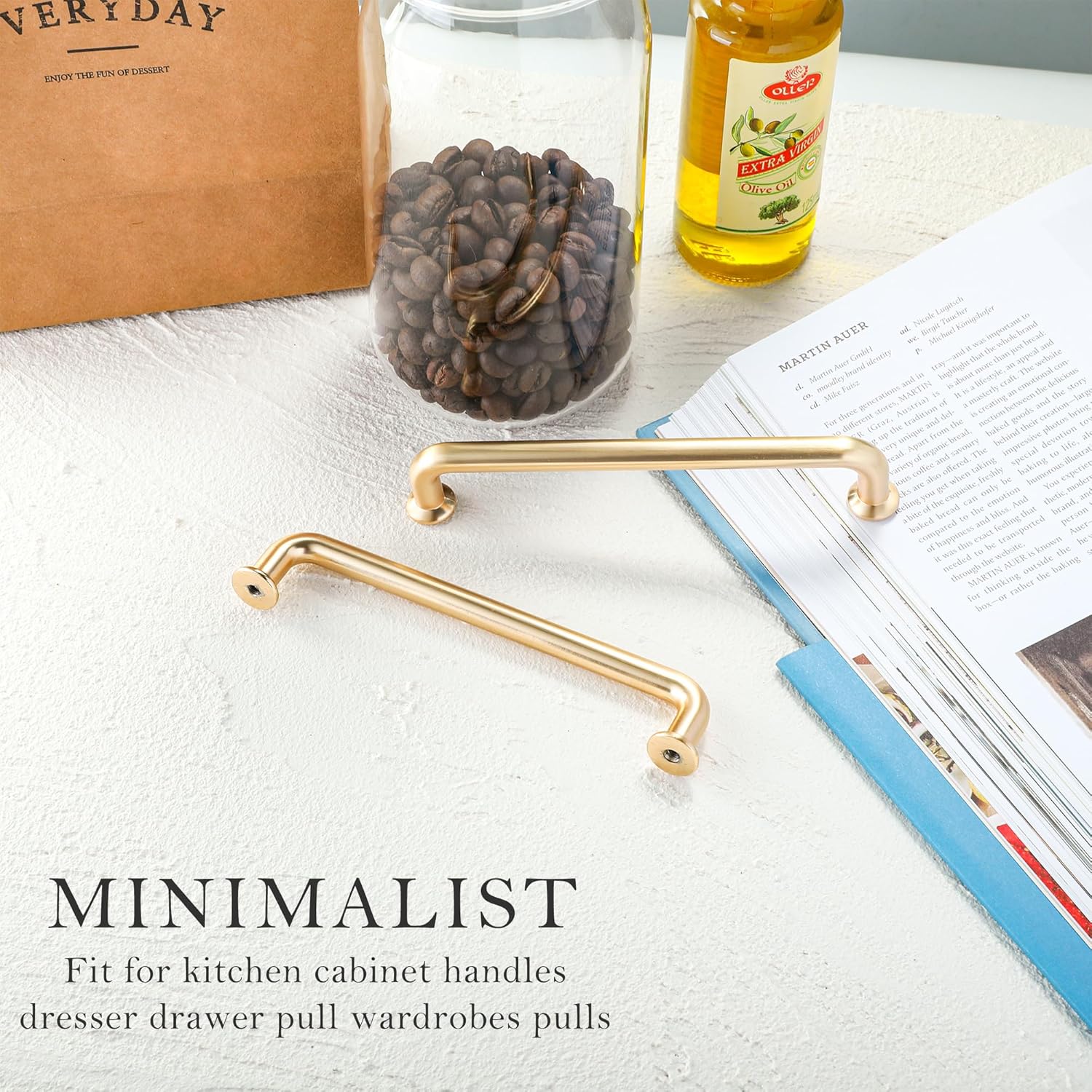 10 Pack 5 Inch Brushed Brass Kitchen Cabinet Handles 