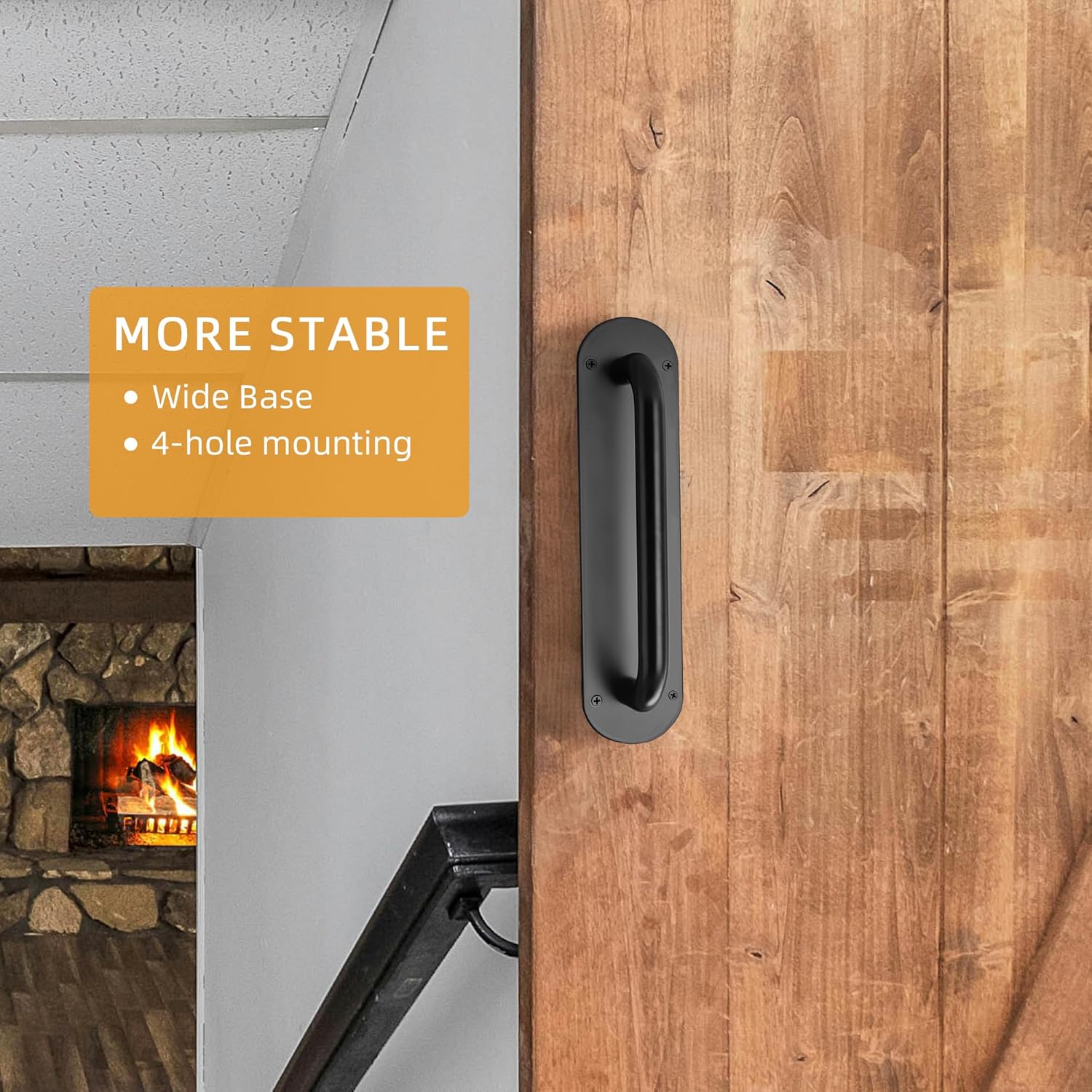 2 Pack Black Large Barn Door Handles Hardware