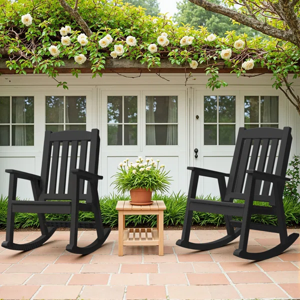 Outdoor Plastic Rocking Chair For Deck, Patio, Balcony