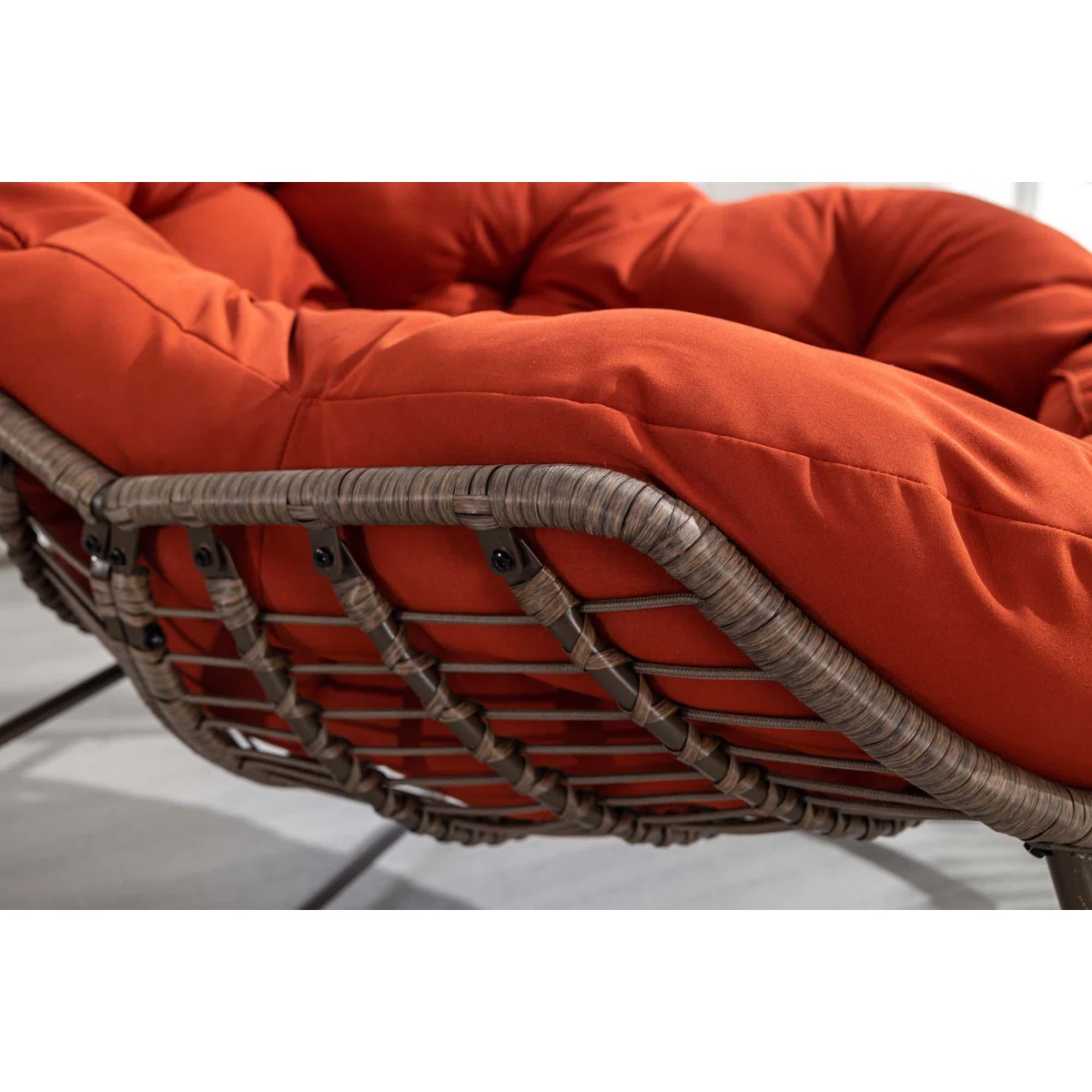 Wicker Rocking Chair With Metal Frame