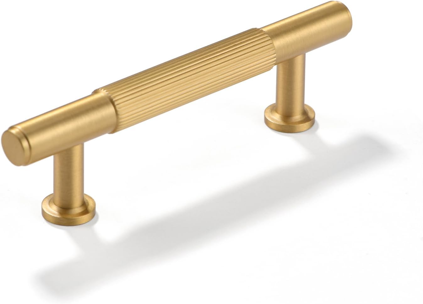 2 Pack Gold Kitchen Cabinet Handles, Brushed Brass Dresser Drawer Pulls, 3 Inches Furniture Door Handles for Cupboard