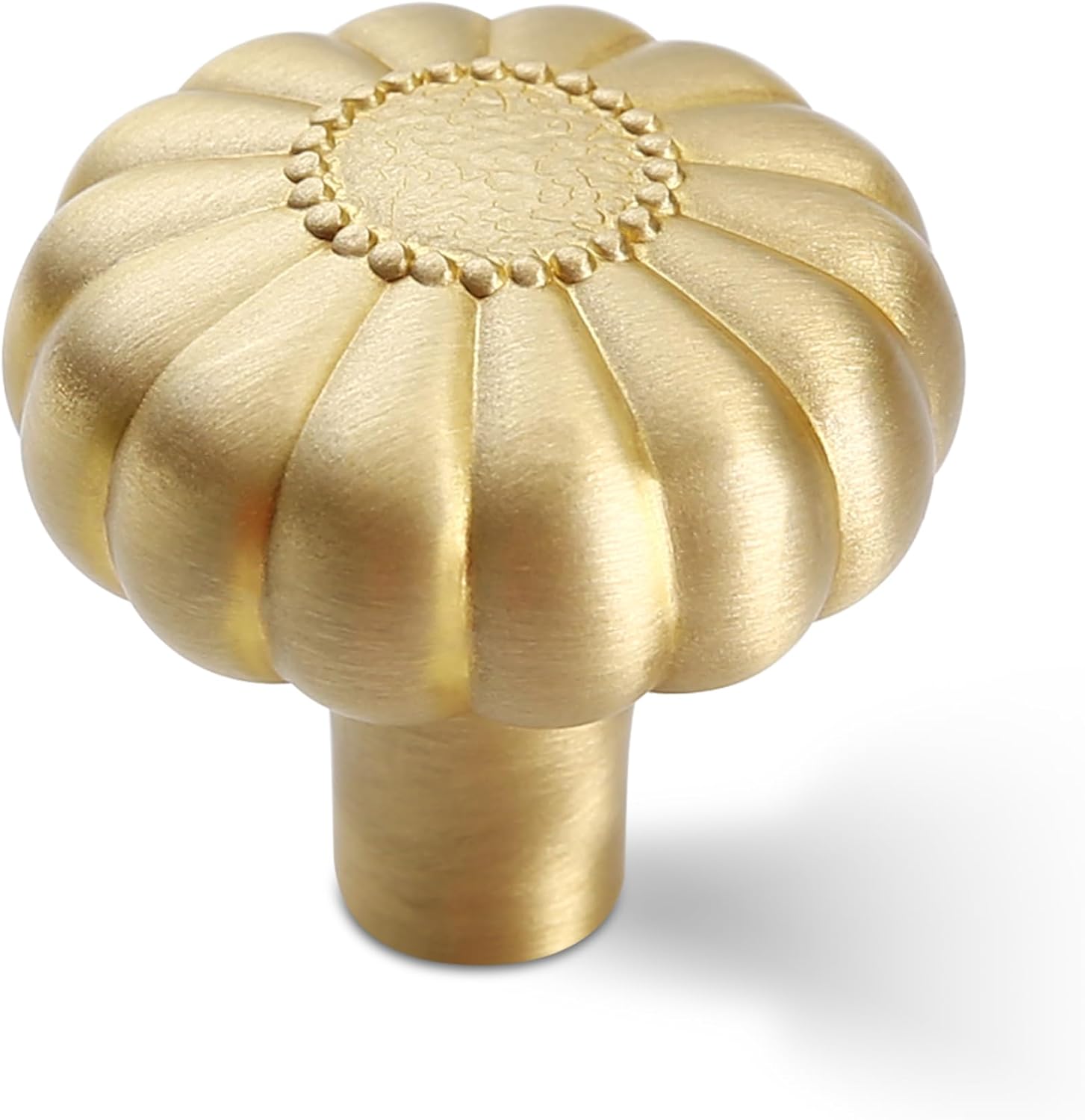 Brushed Gold Cabinet Knobs 2 Pack, Solid Brass Knobs for Dresser Drawers, Kitchen Bathroom Cabinet Bidford Door Pulls, Cupboard Wardrobe Handles and Knobs