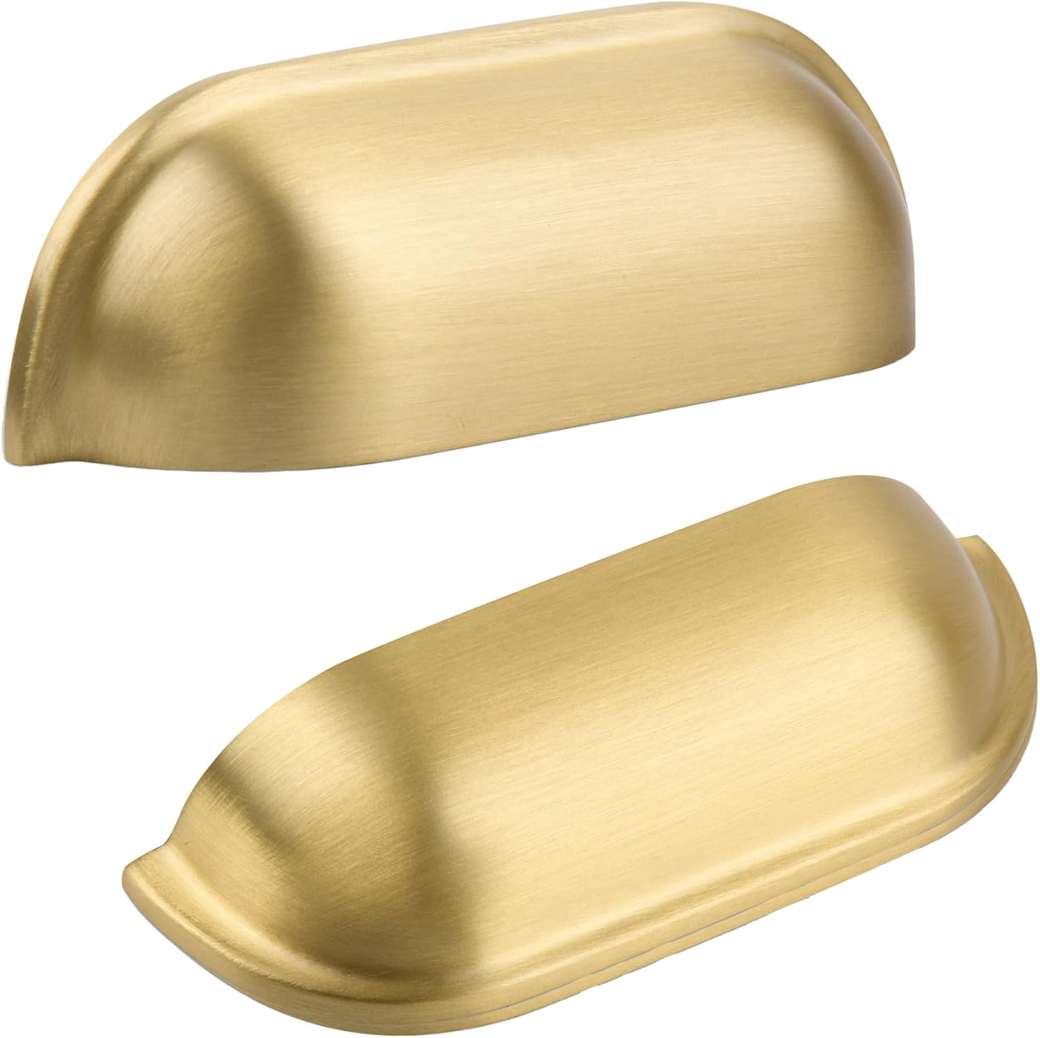 2-1/2 inch Small Solid Brass Cup Knobs for Cupboard Wardrobe, Classic Dresser Vanity Door Handles, Furniture Hardware