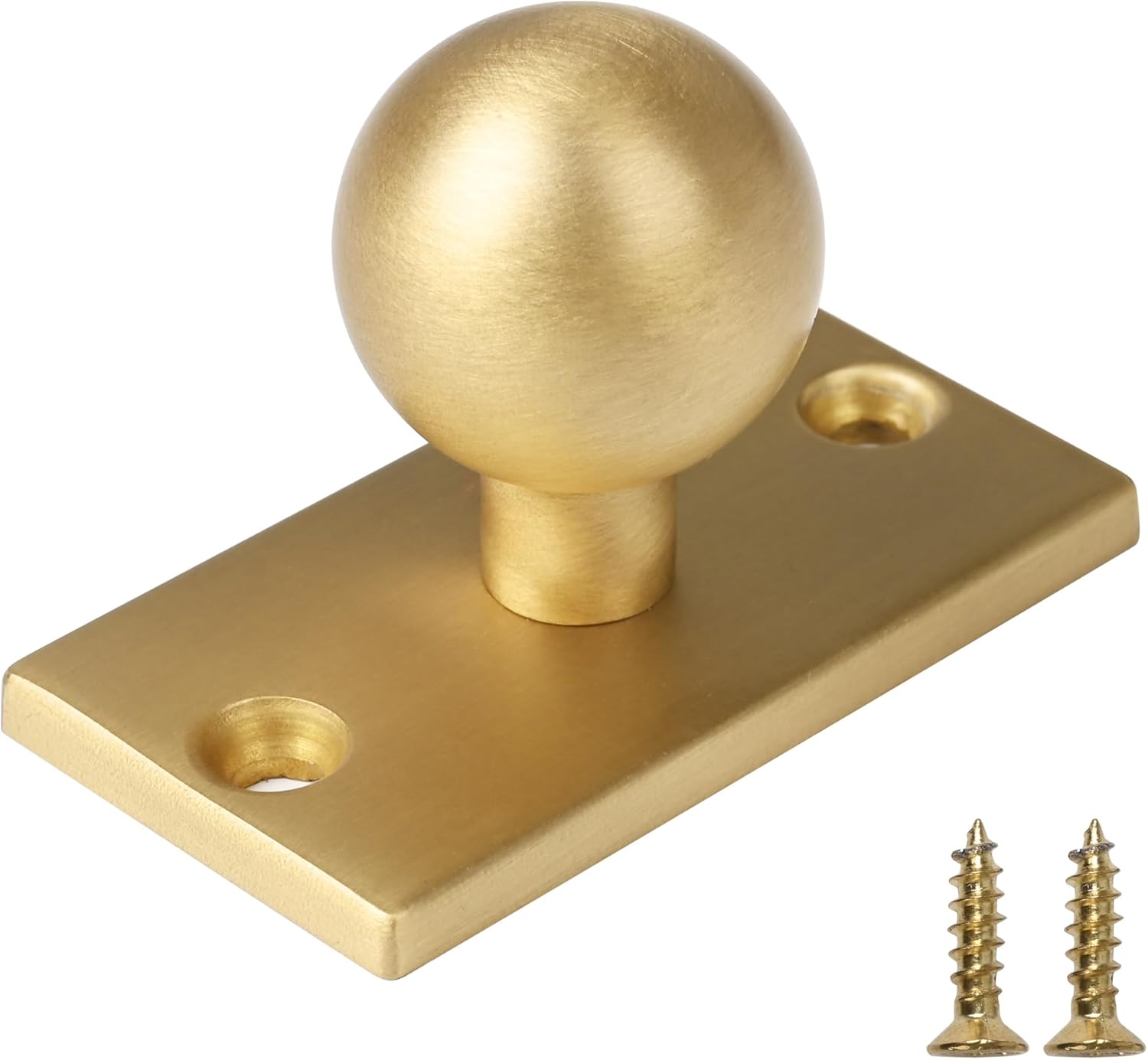 5 Pack Brushed Gold Solid Brass Cabinet Knobs with Backplate, Modern Kitchen Drawer Pulls for Cupboard, Wardrobe, Closet,Dresser & Bathroom