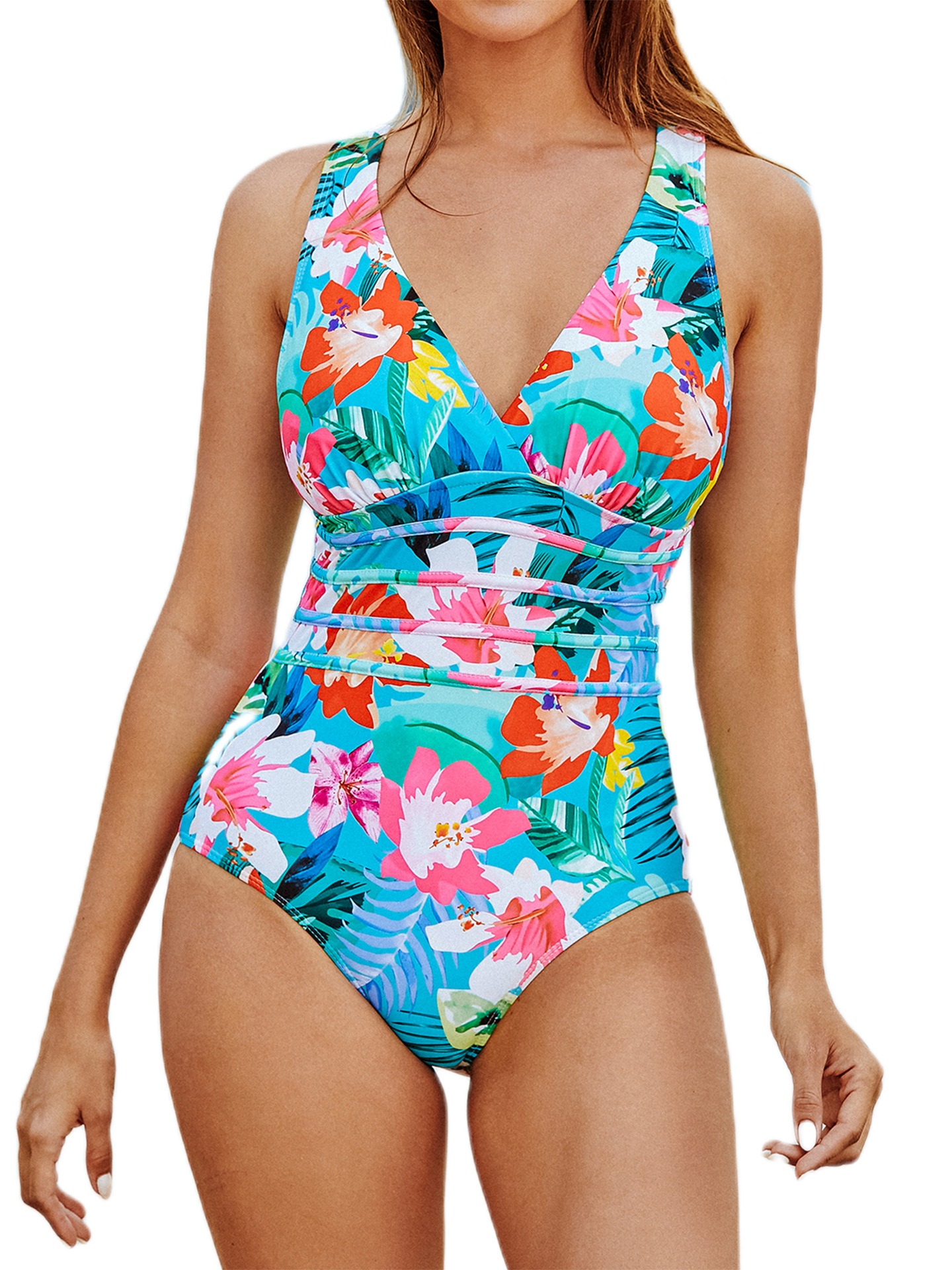 European and American sexy backless multi color women's one piece swimsuit swimsuit