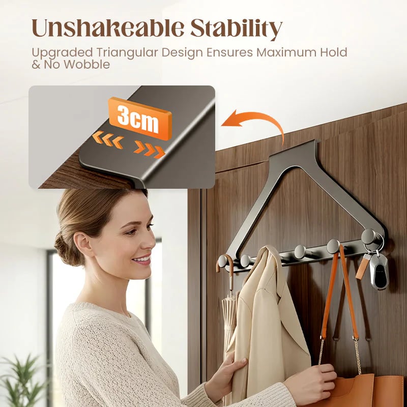 🔥Last Day 49% OFF - Drill-Free Over-the-Door 6-Hook Rack