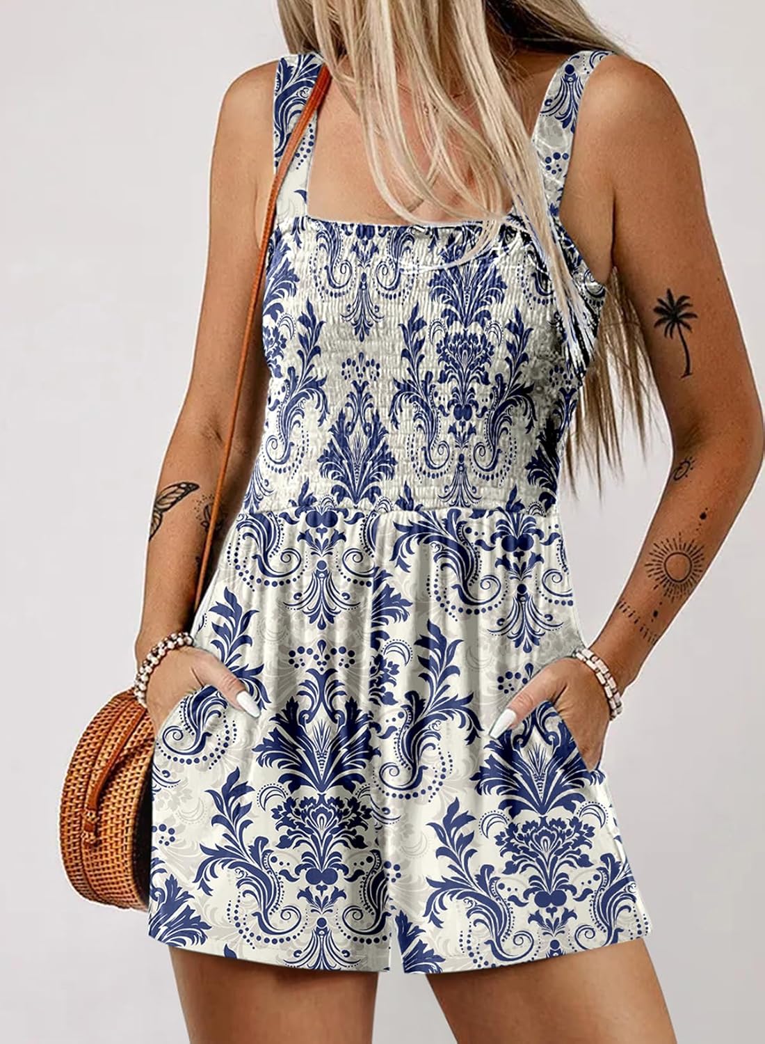 Limited time sale🔥Women's Casual Sleeveless Floral Jumpsuit Cute Romper with Pockets(BUY 2 FREE SHIPPING)