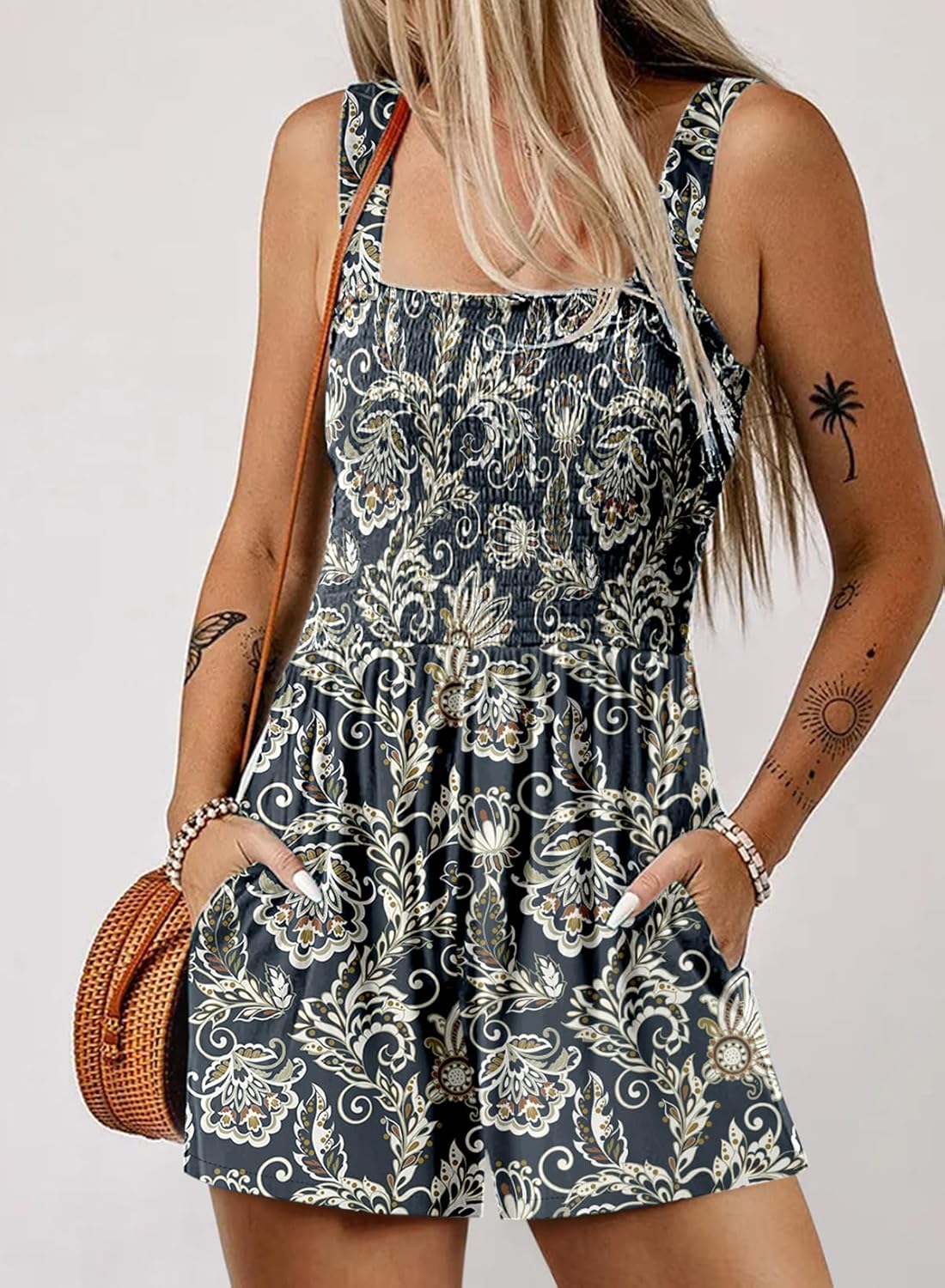 Limited time sale🔥Women's Casual Sleeveless Floral Jumpsuit Cute Romper with Pockets(BUY 2 FREE SHIPPING)