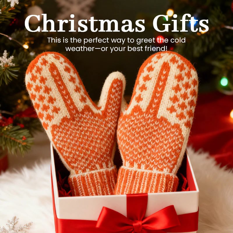 🔥LAST DAY 50% OFF - The "Naughty List" Mittens | Cozy Knit with a Hidden Attitude🖕✨
