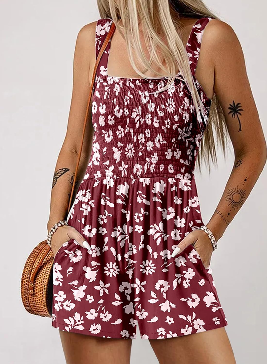 Limited time sale🔥Women's Casual Sleeveless Floral Jumpsuit Cute Romper with Pockets(BUY 2 FREE SHIPPING)
