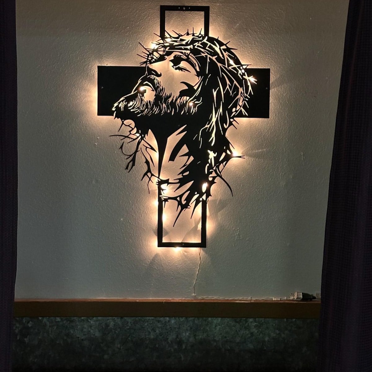 🎄✝️Metal Jesus and Cross Wall Art: Christian Home Decor
