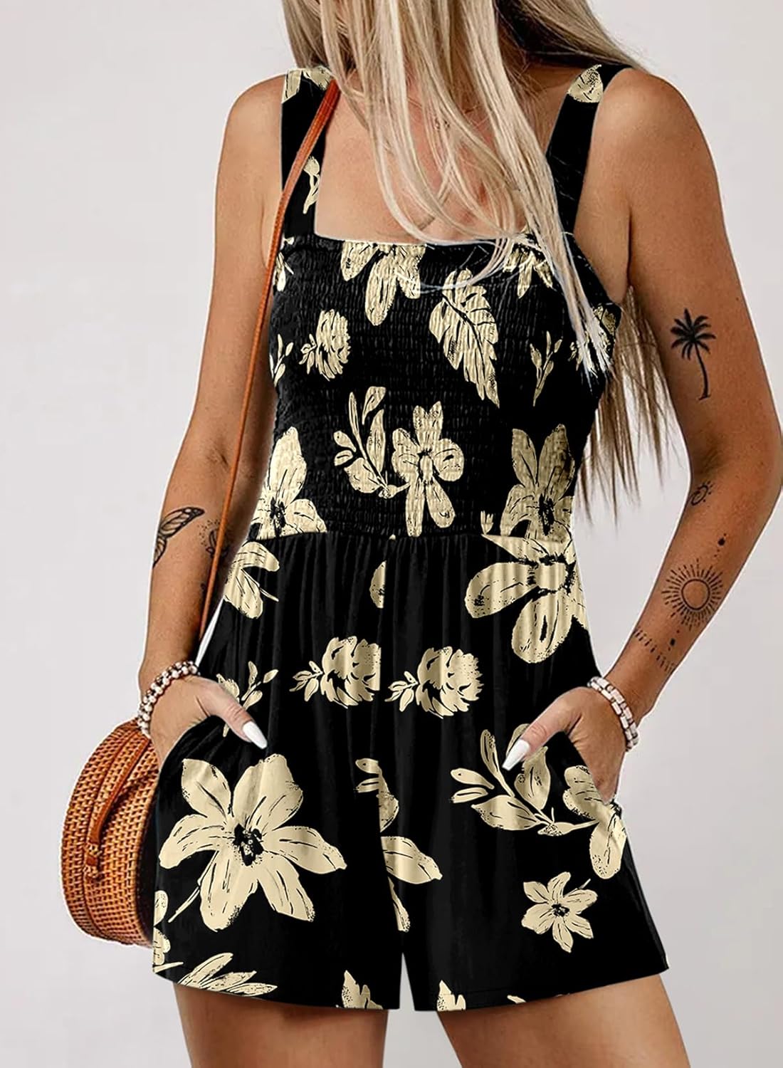 Limited time sale🔥Women's Casual Sleeveless Floral Jumpsuit Cute Romper with Pockets(BUY 2 FREE SHIPPING)