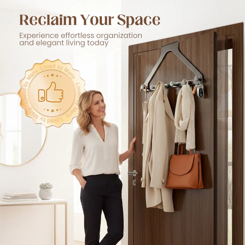 🔥Last Day 49% OFF - Drill-Free Over-the-Door 6-Hook Rack