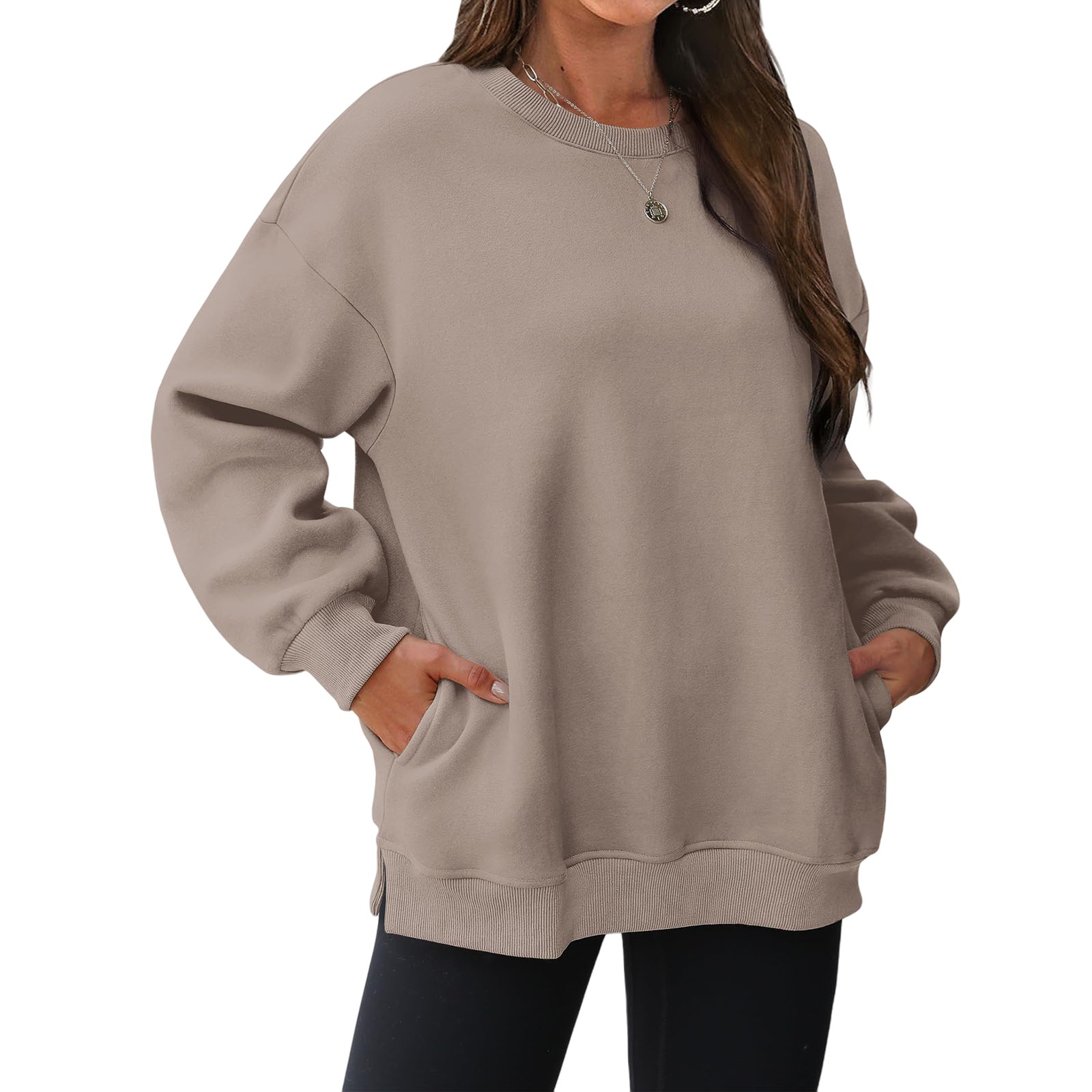 Oversized Crewneck Sweatshirts with Pockets