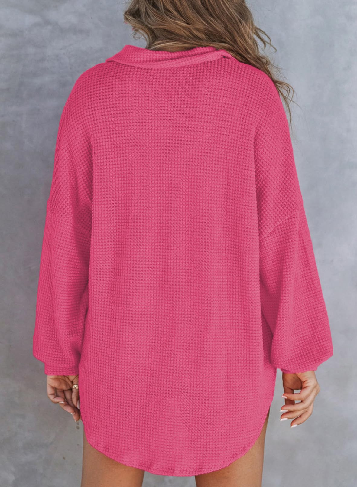 Limited time sale 🔥Women's Waffle Knit Henley Button Shirt Jacket(50% OFF!!)