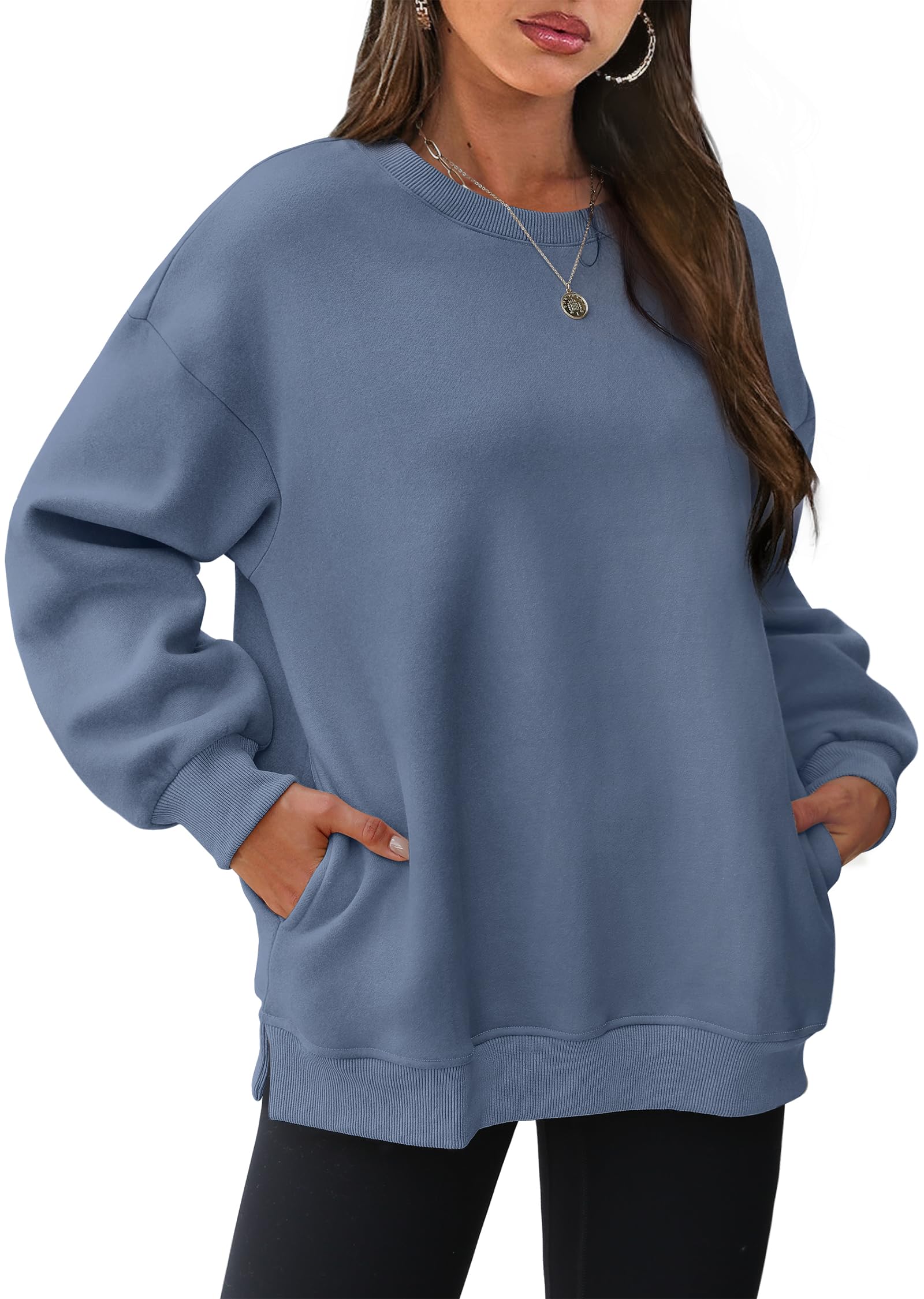 Oversized Crewneck Sweatshirts with Pockets