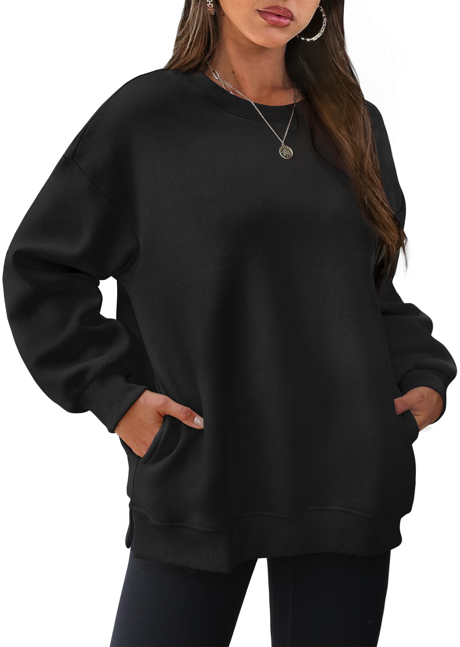 Oversized Crewneck Sweatshirts with Pockets