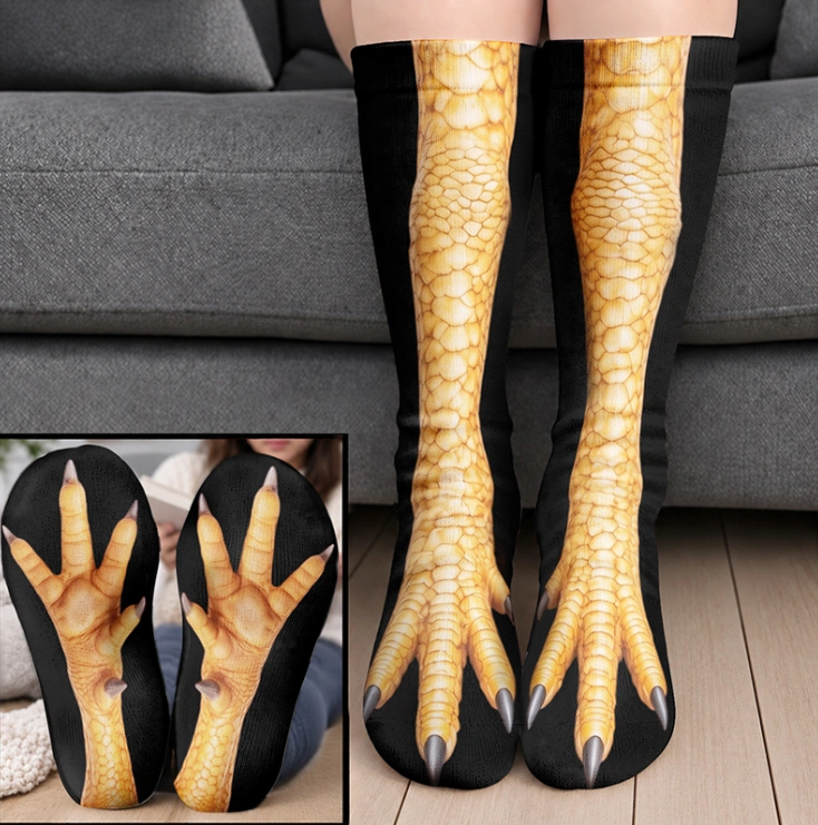 Gag Gift For Animal Lovers - Personalized Funny Chicken Duck Pig Feet Socks