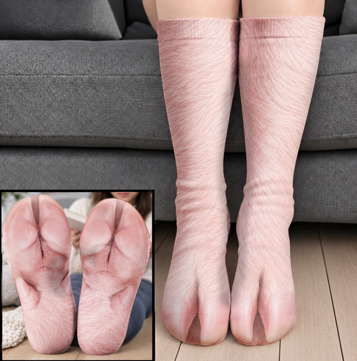 Gag Gift For Animal Lovers - Personalized Funny Chicken Duck Pig Feet Socks