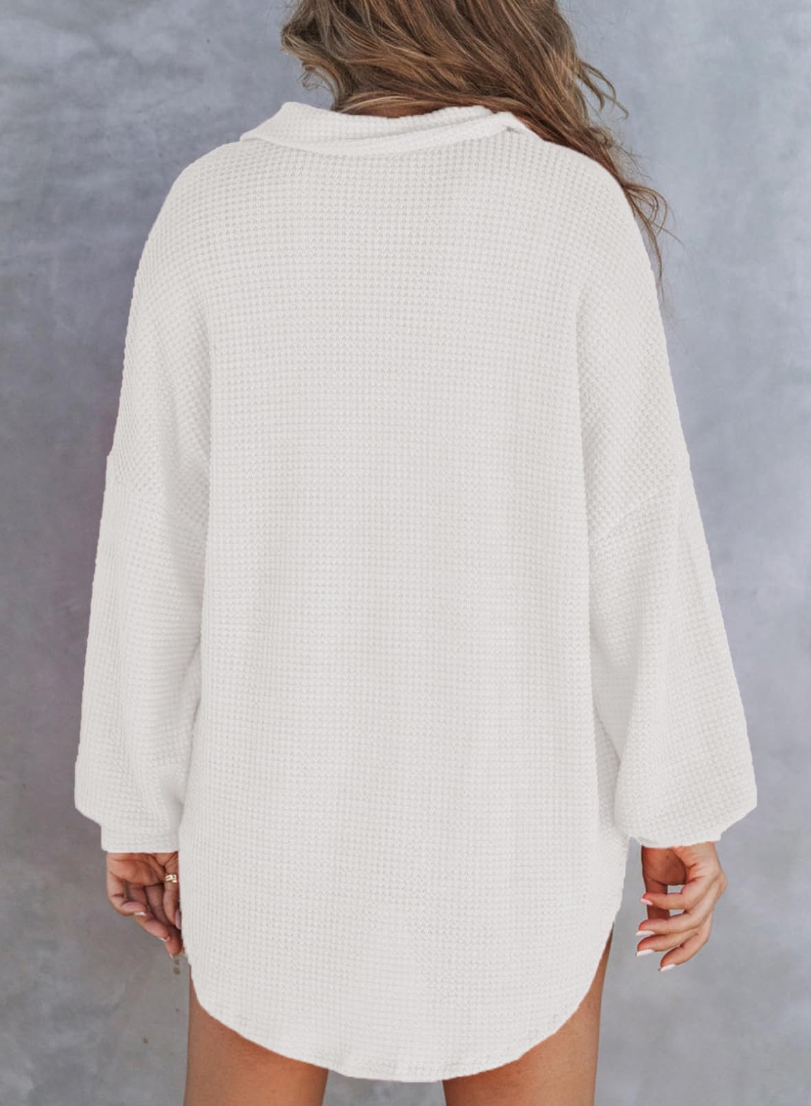 Limited time sale 🔥Women's Waffle Knit Henley Button Shirt Jacket(50% OFF!!)