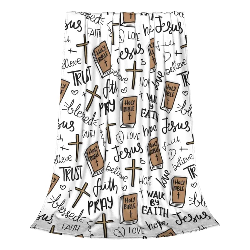 🔥LAST DAY 49% OFF-✝️❤️Super Soft Christian Bible Jesus Throw Blanket