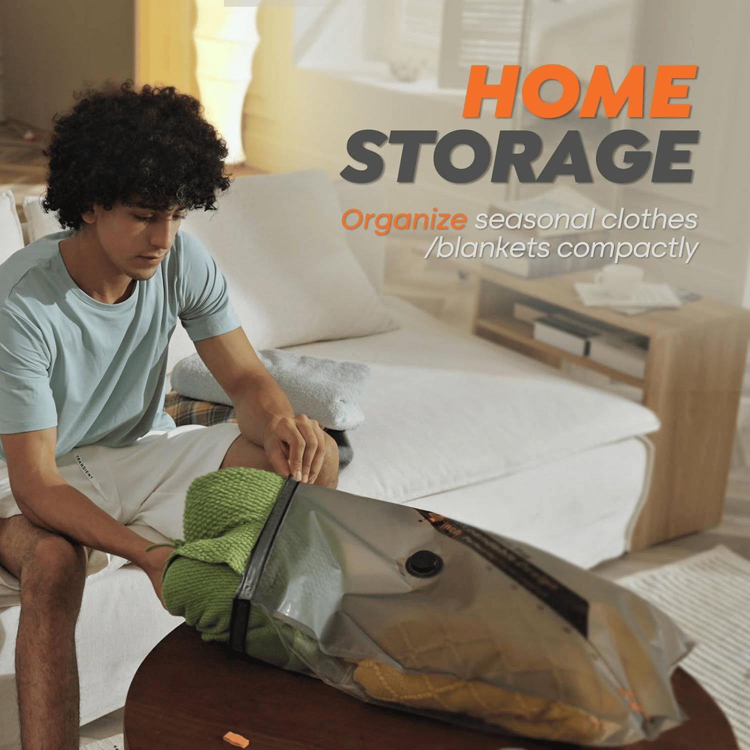 Vacuum Compression Storage Bags with USB - Rechargeable Electric Pump - Ultra - Compact, Lightweight Space - Savers