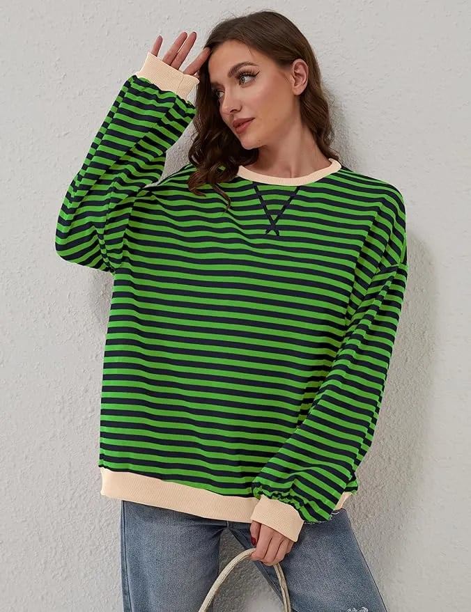 🎁Last Day Sale 50% OFF🏆️2024 Women's Stripes Color Block Sweatshirts