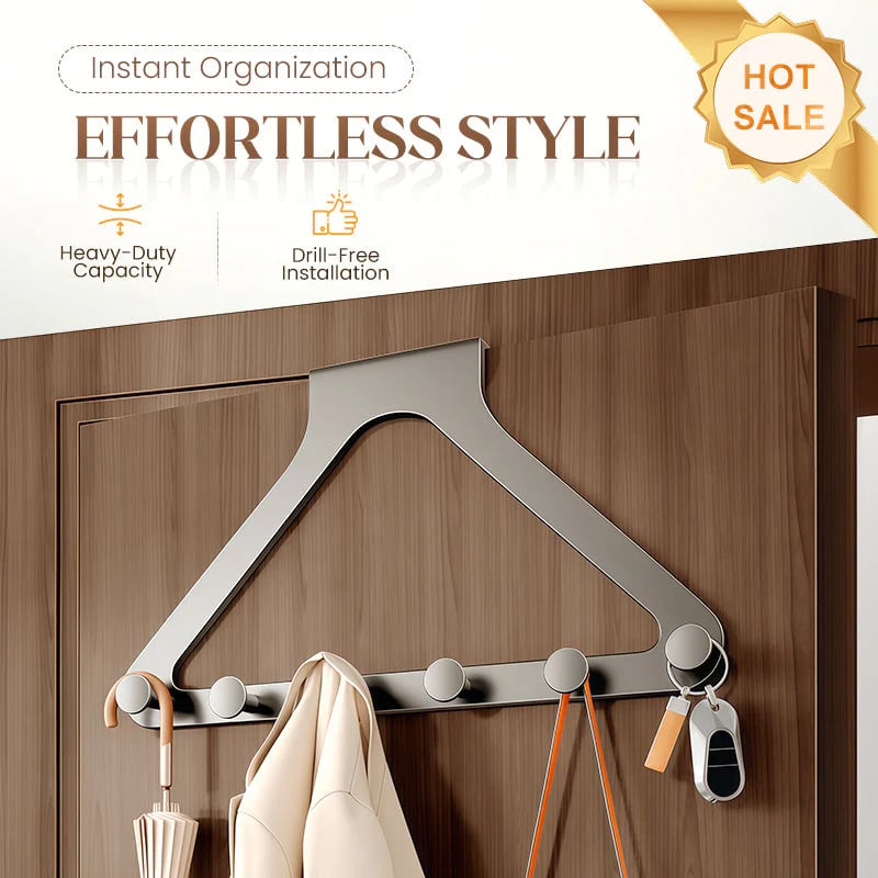 🔥Last Day 49% OFF - Drill-Free Over-the-Door 6-Hook Rack