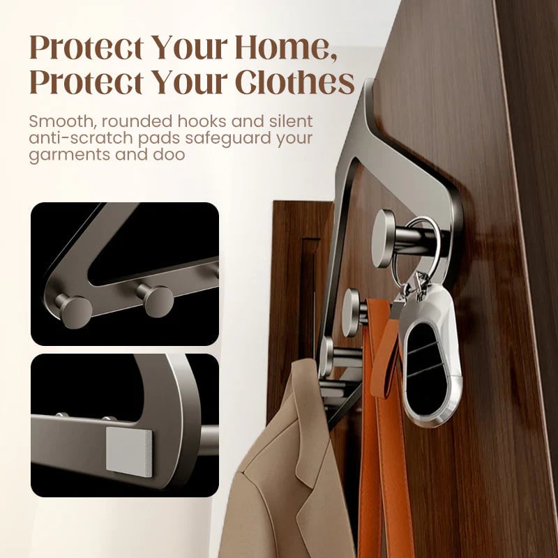 🔥Last Day 49% OFF - Drill-Free Over-the-Door 6-Hook Rack