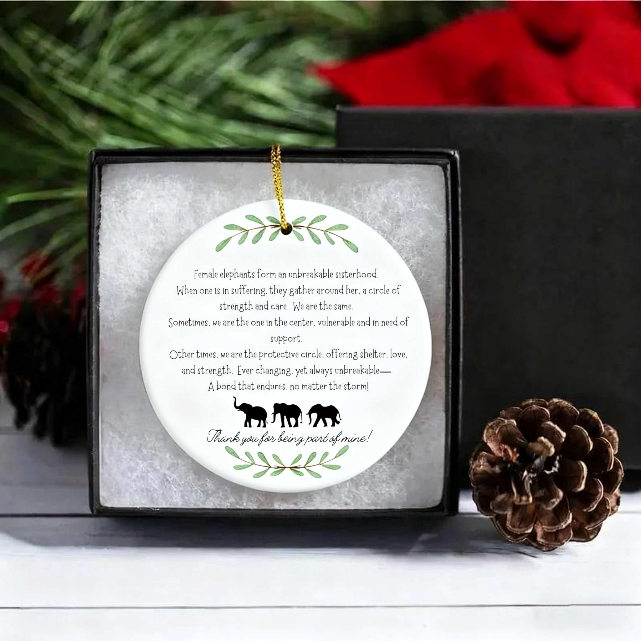 Eternal Sisterhood elephant Ornament