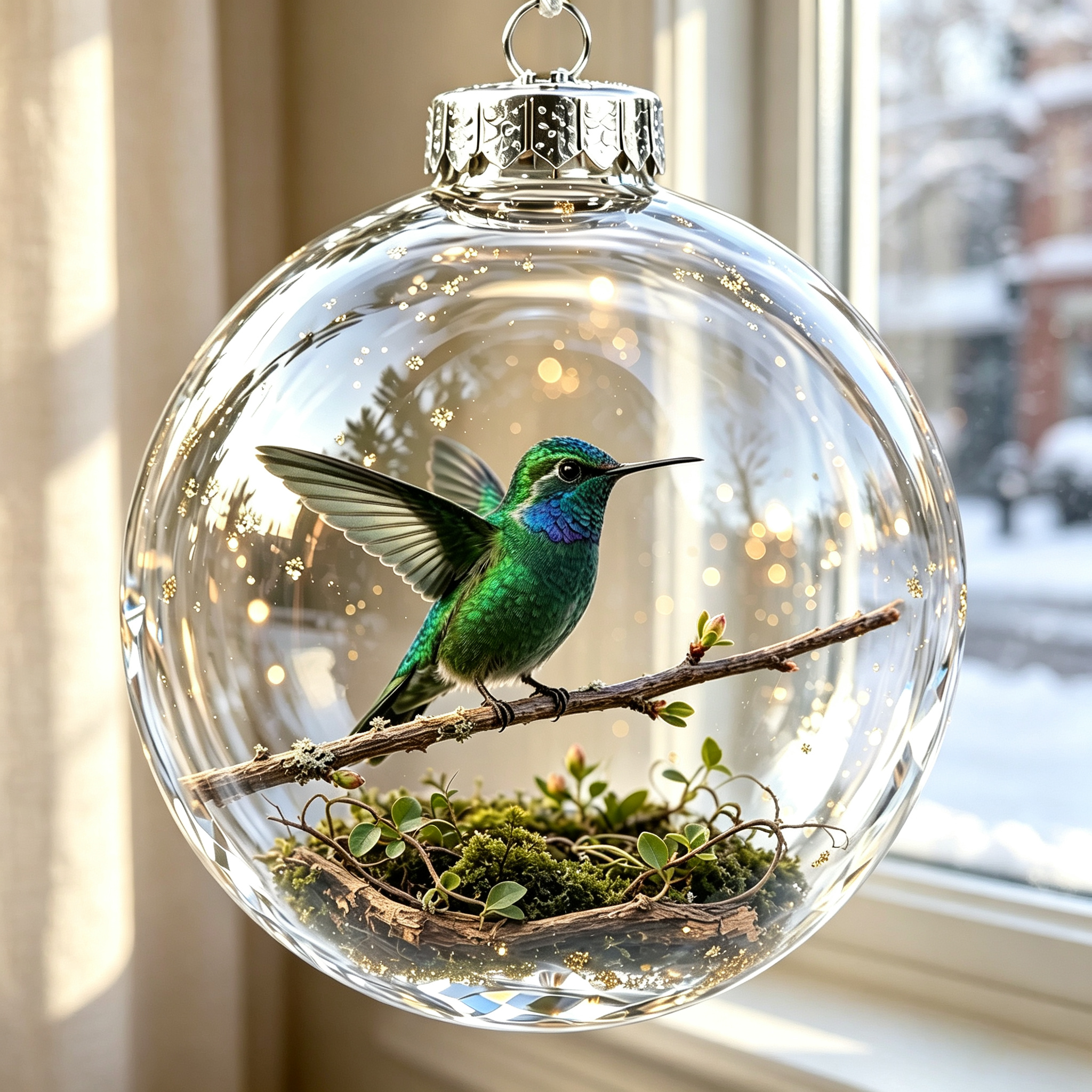 🦜Hummingbird Holiday Ornament