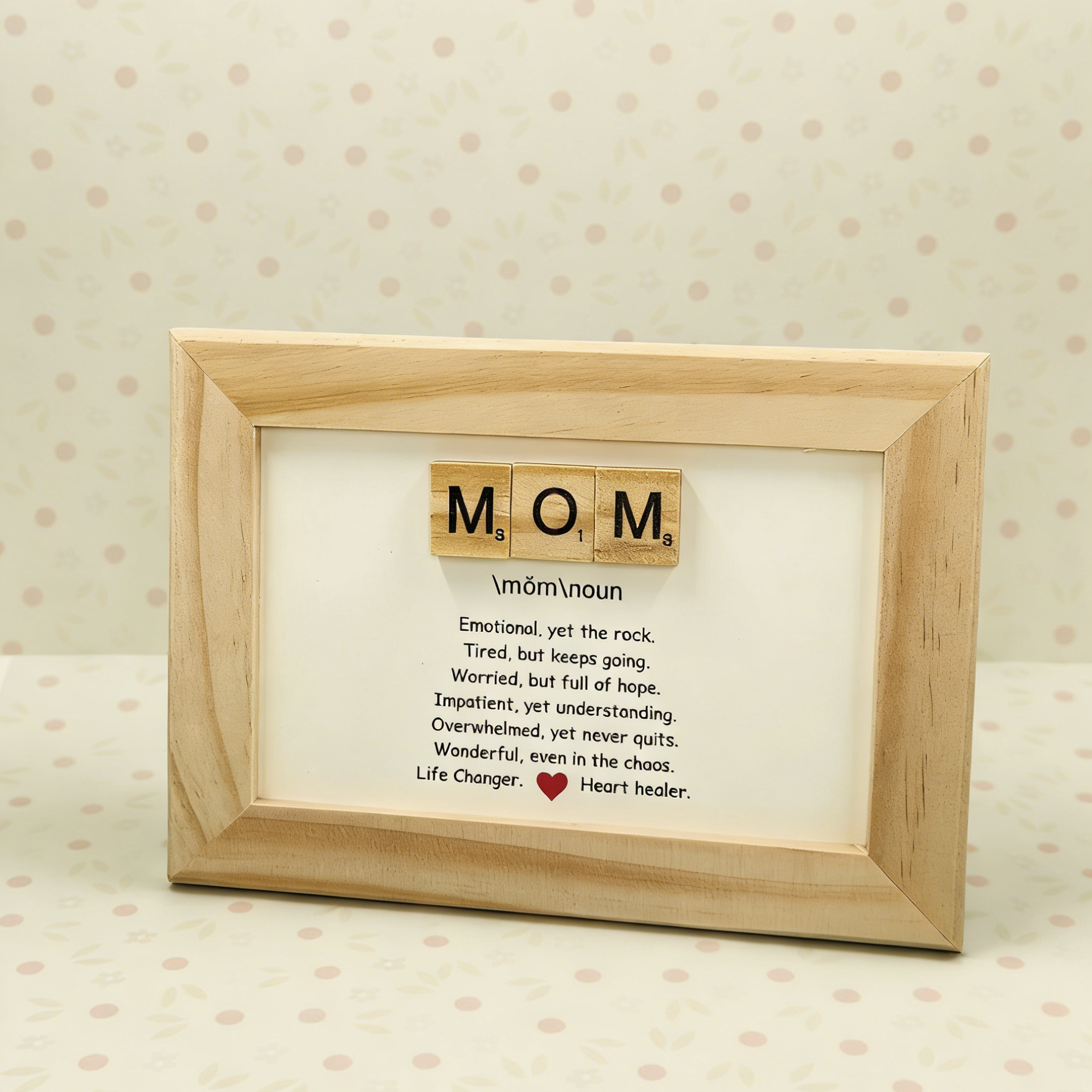 Mom Scrabble Tiles Wood Frame