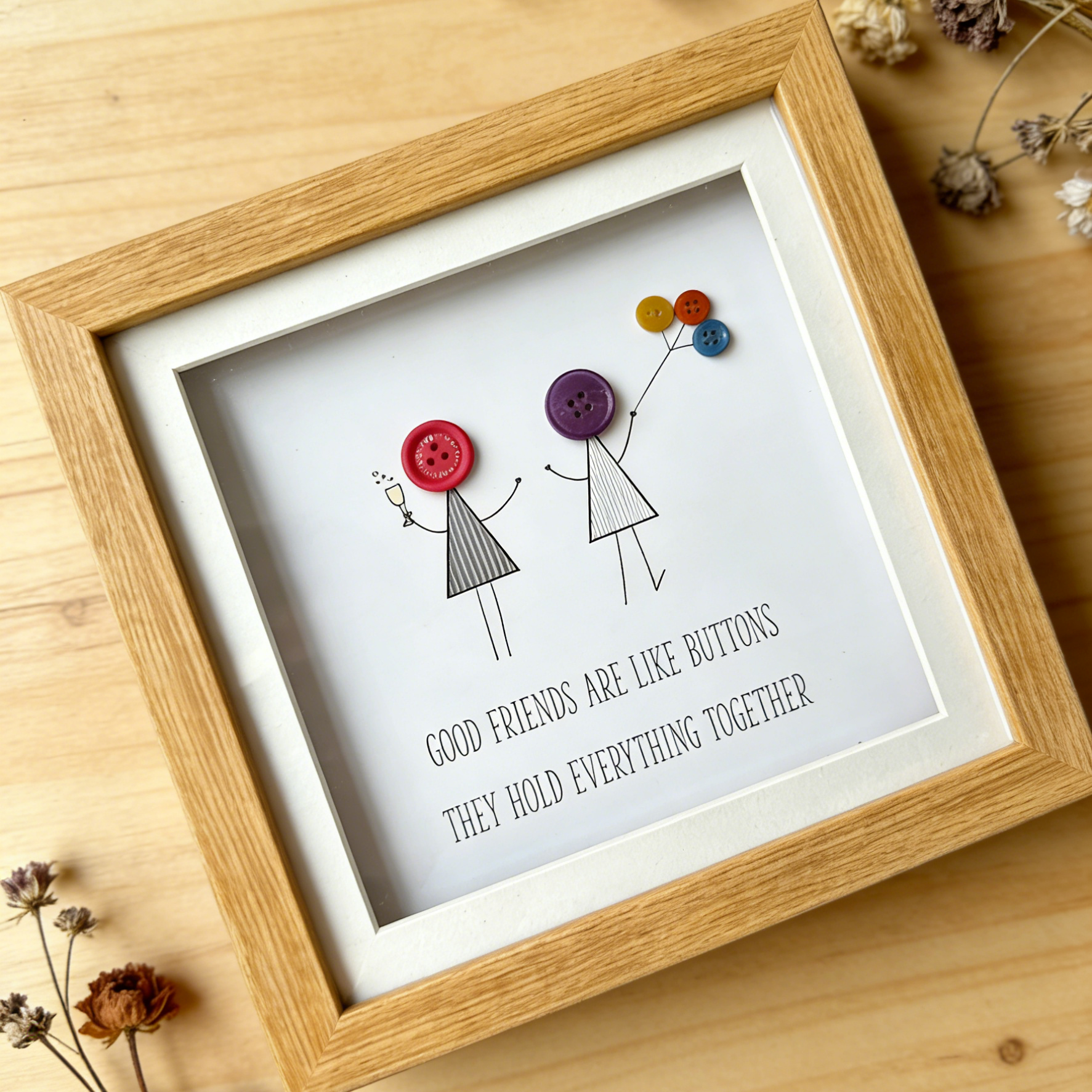 Friendship Button frame - Friendship gifts
