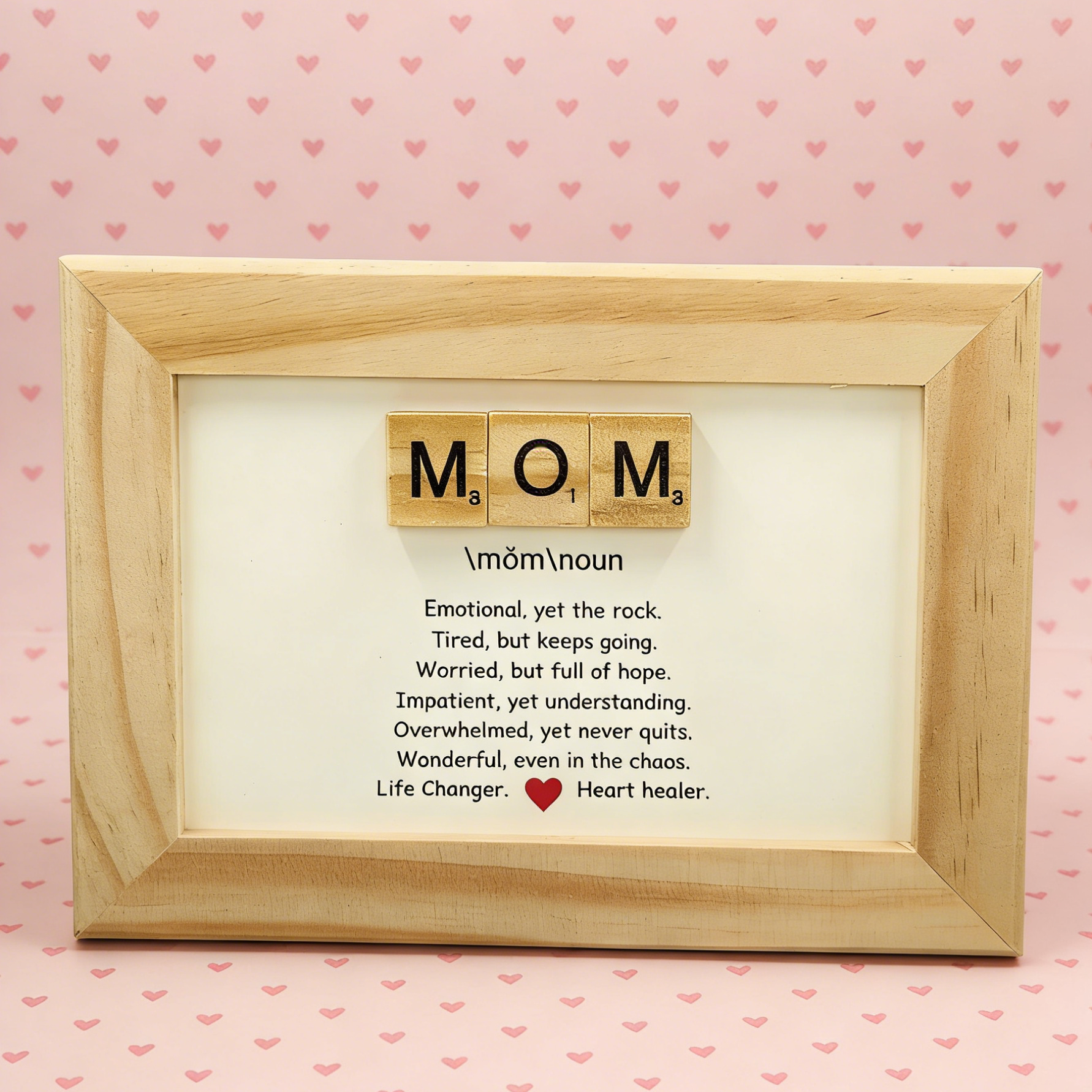 Mom Scrabble Tiles Wood Frame